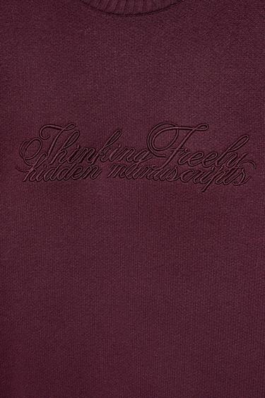 Embroidered jumper — Burgundy 8