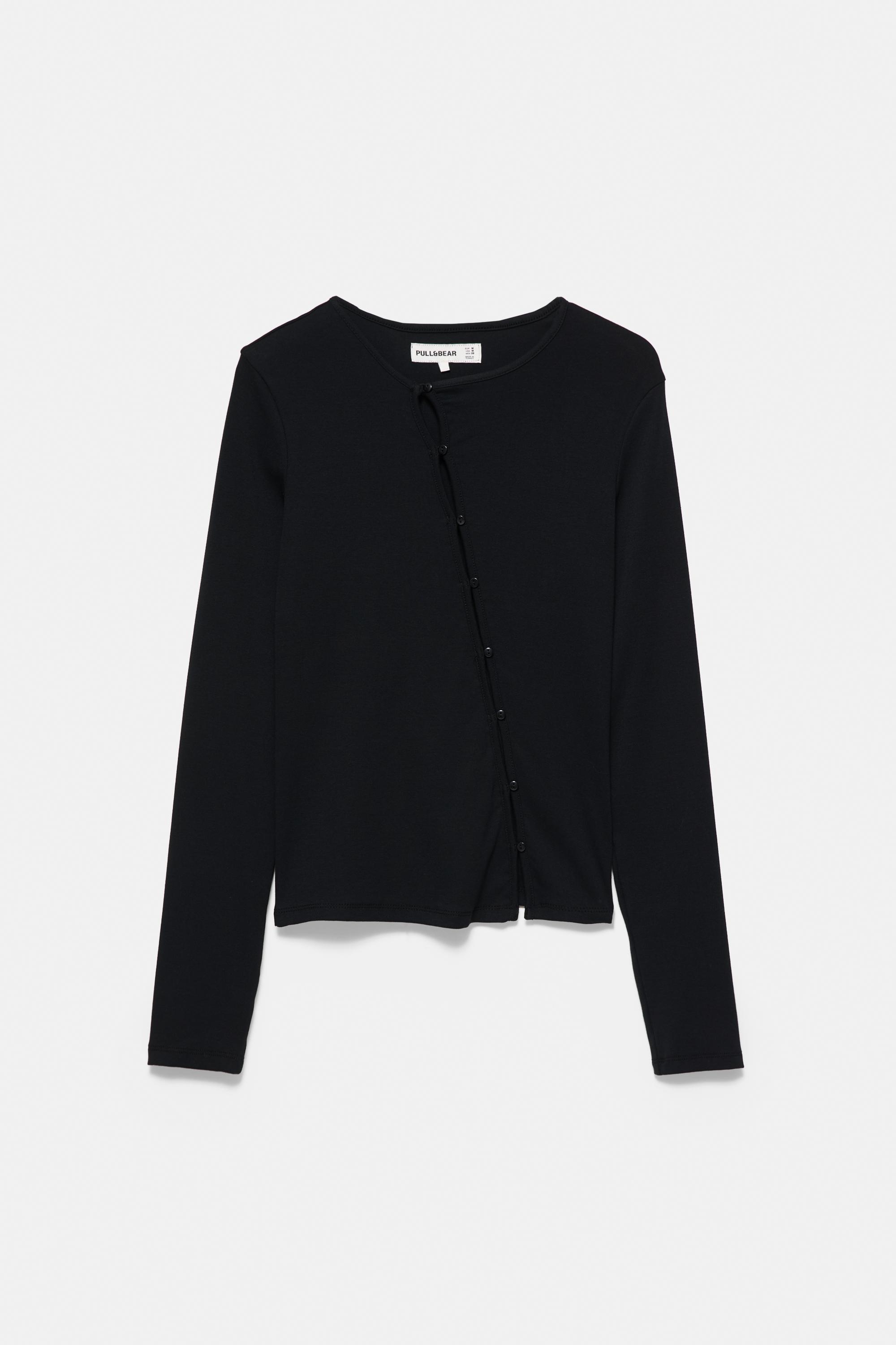 Pull&Bear Asimetrik düğmeli hırka görsel 2