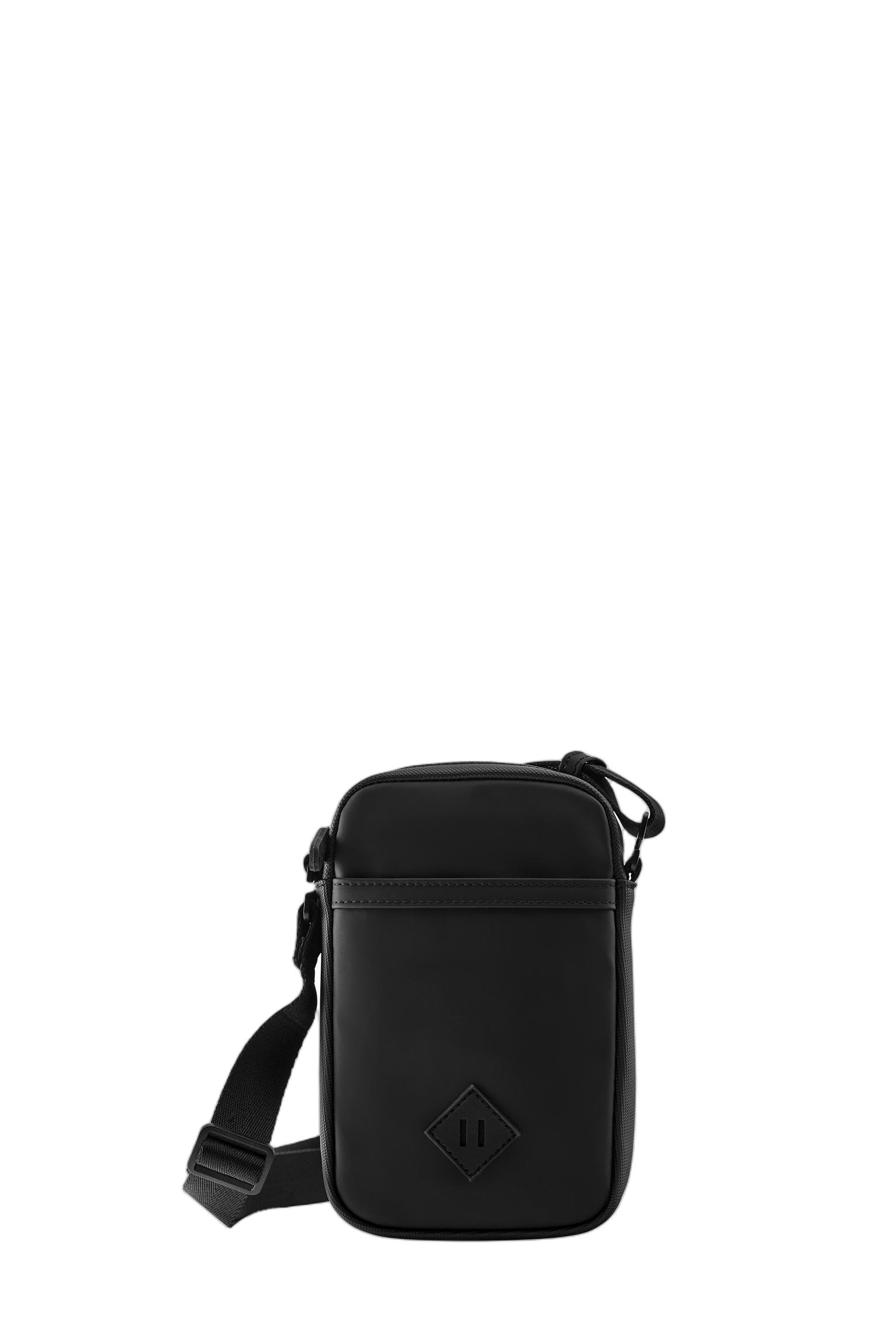 Rubberised crossbody bag — Black