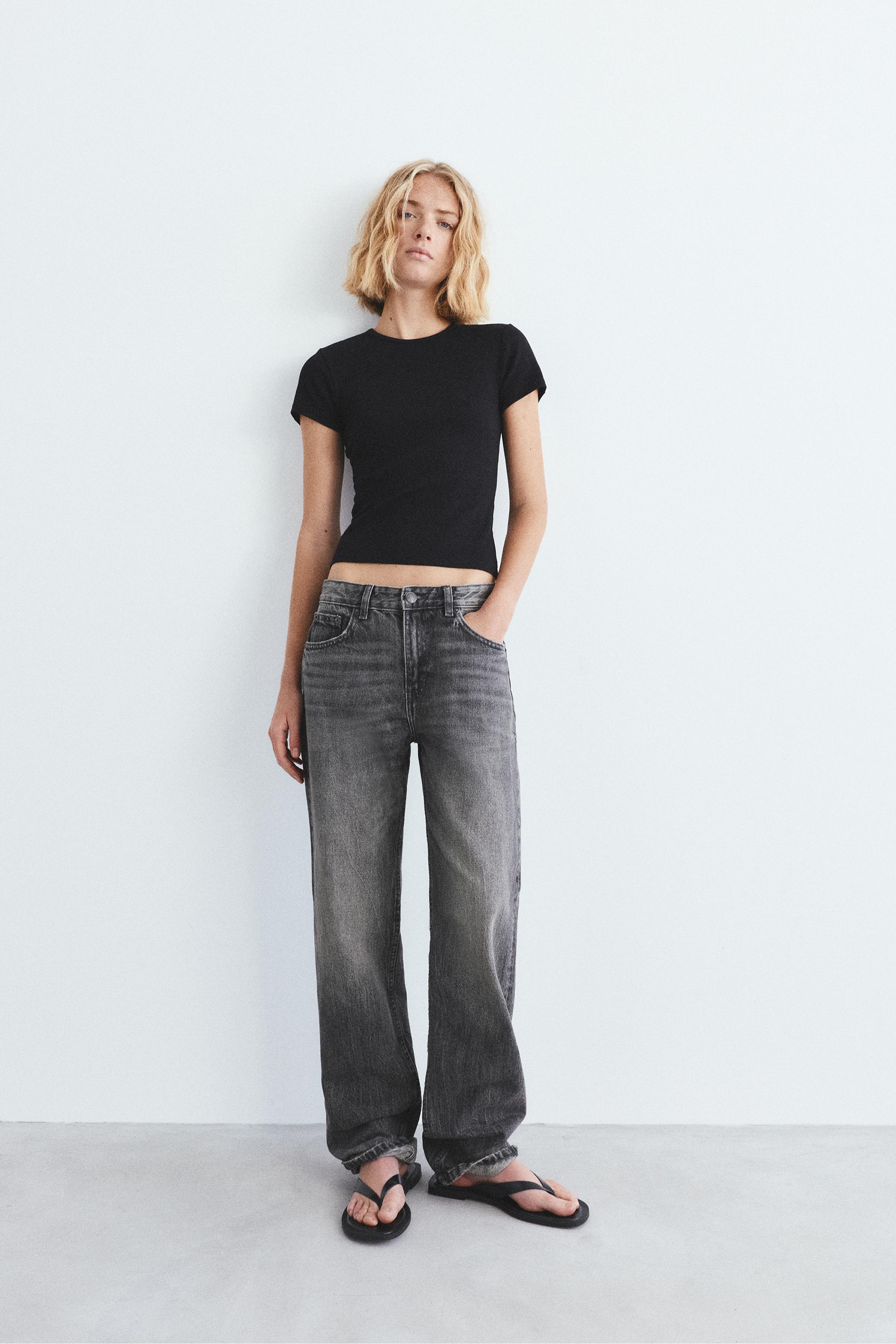 Ribbed short sleeve T-shirt — Black