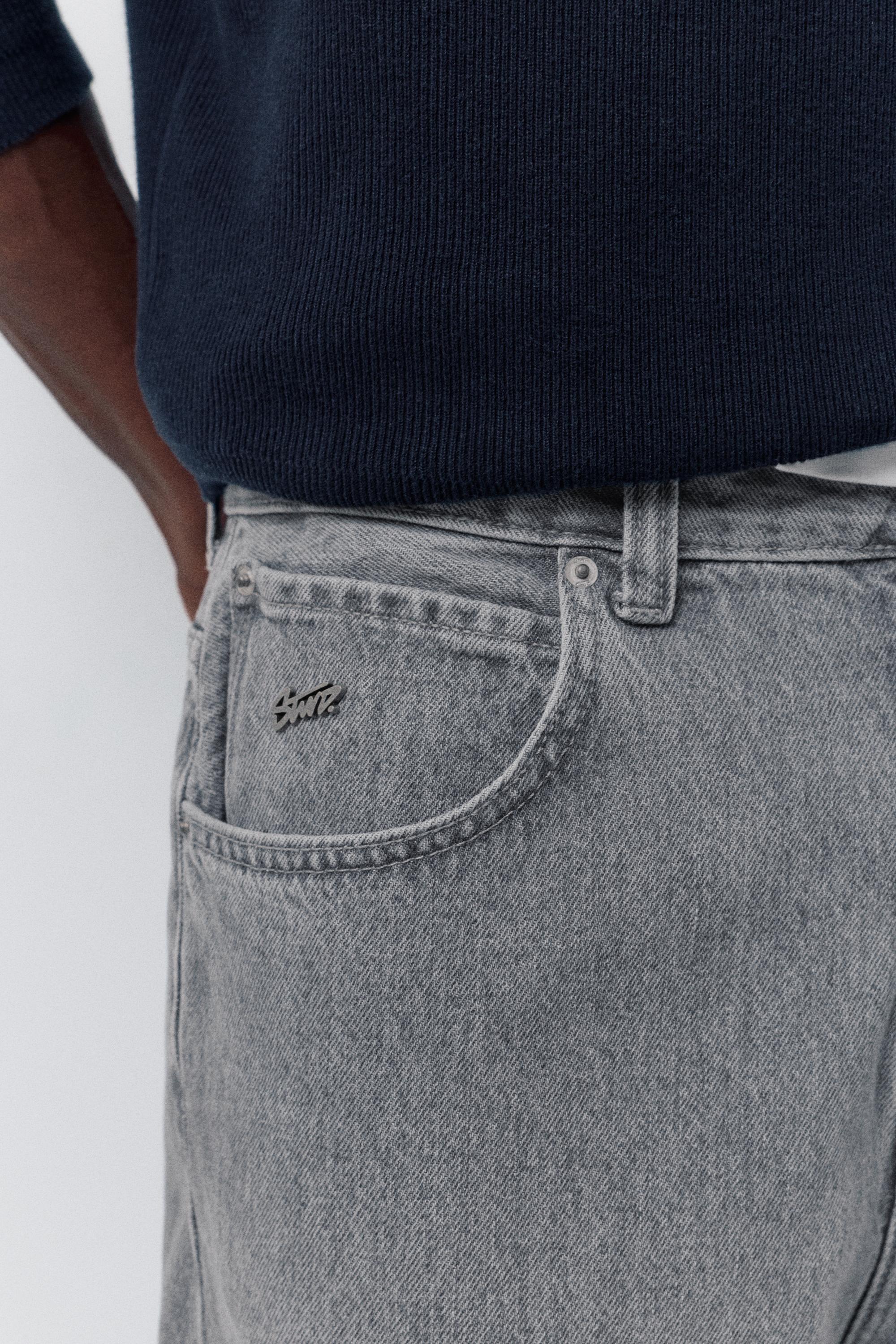 Relaxed fit baggy jeans — Pale grey