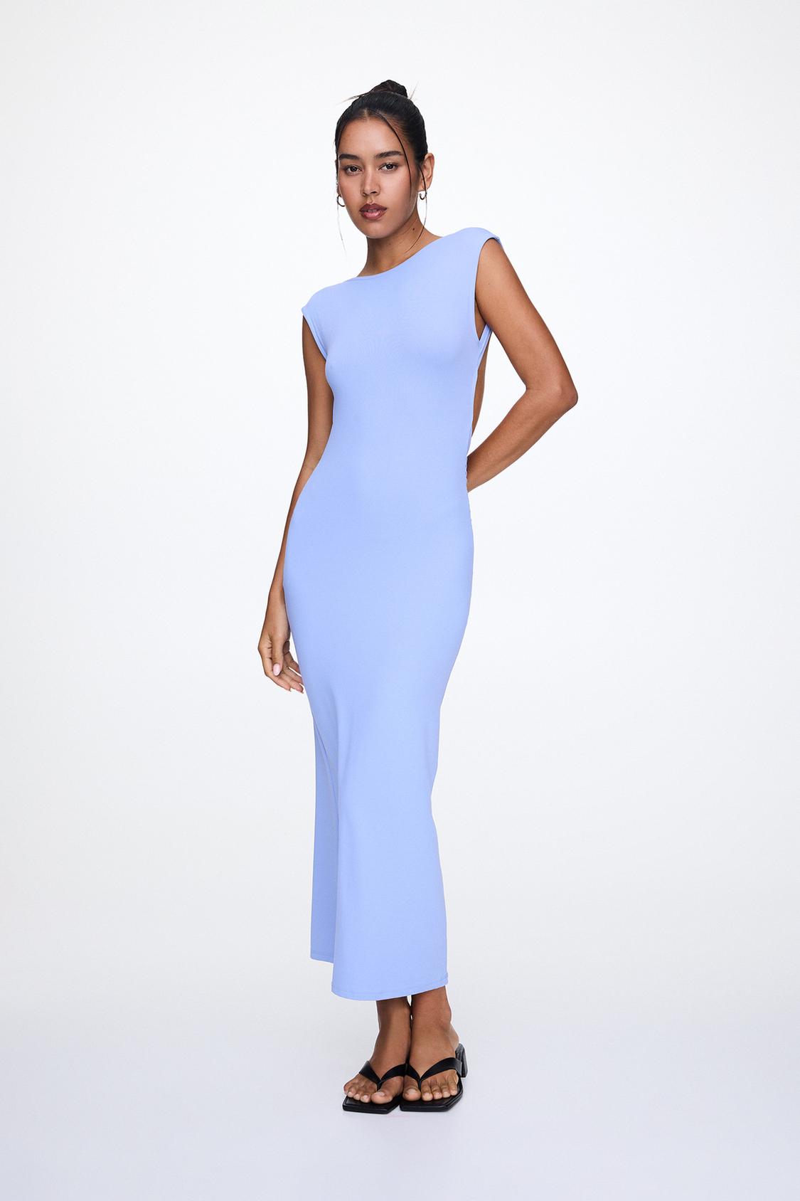 Sequin Dress Robe Pull Bear Long Open Back Dress PULL&BEAR