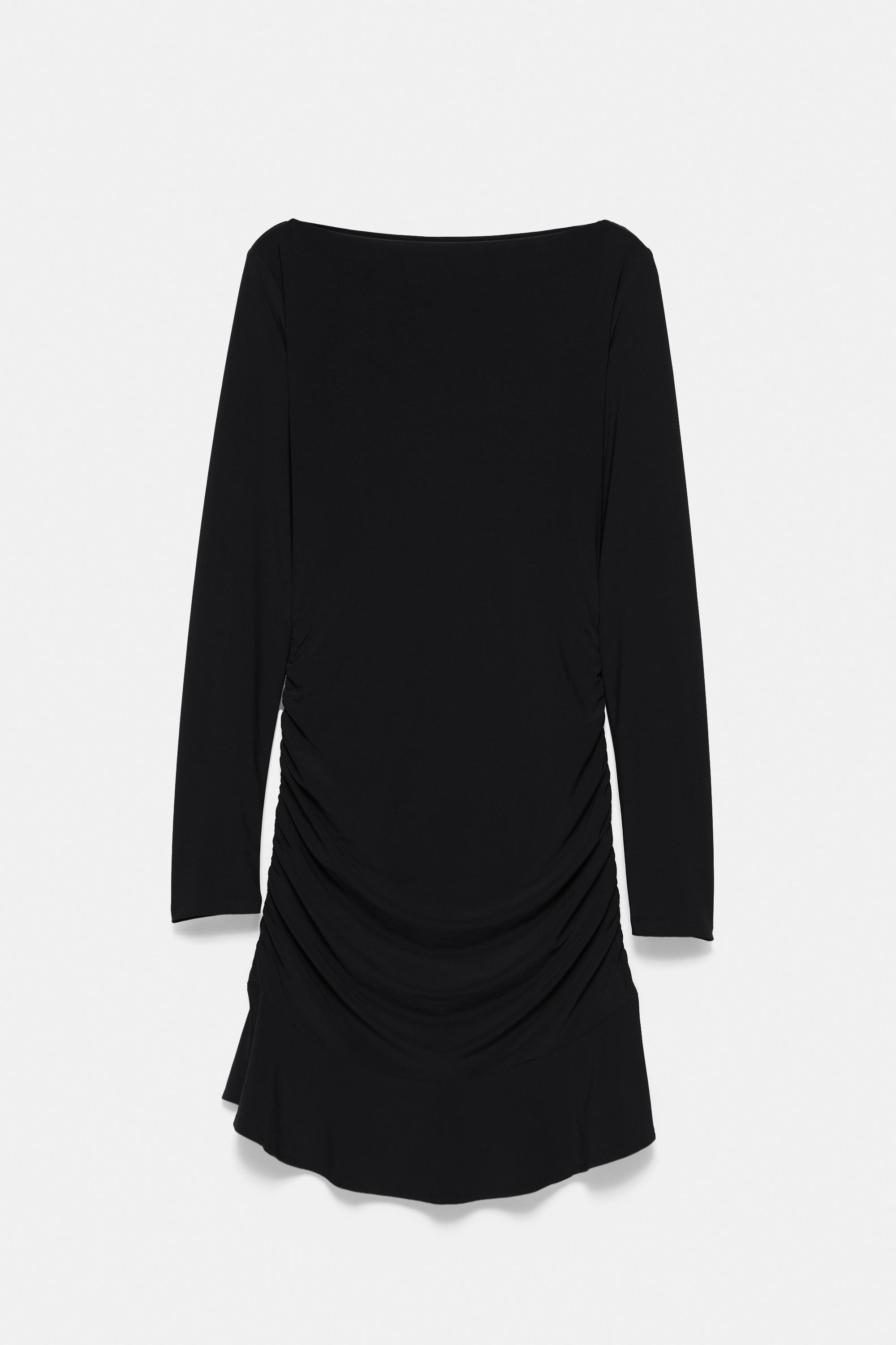 Gathered short dress — Black