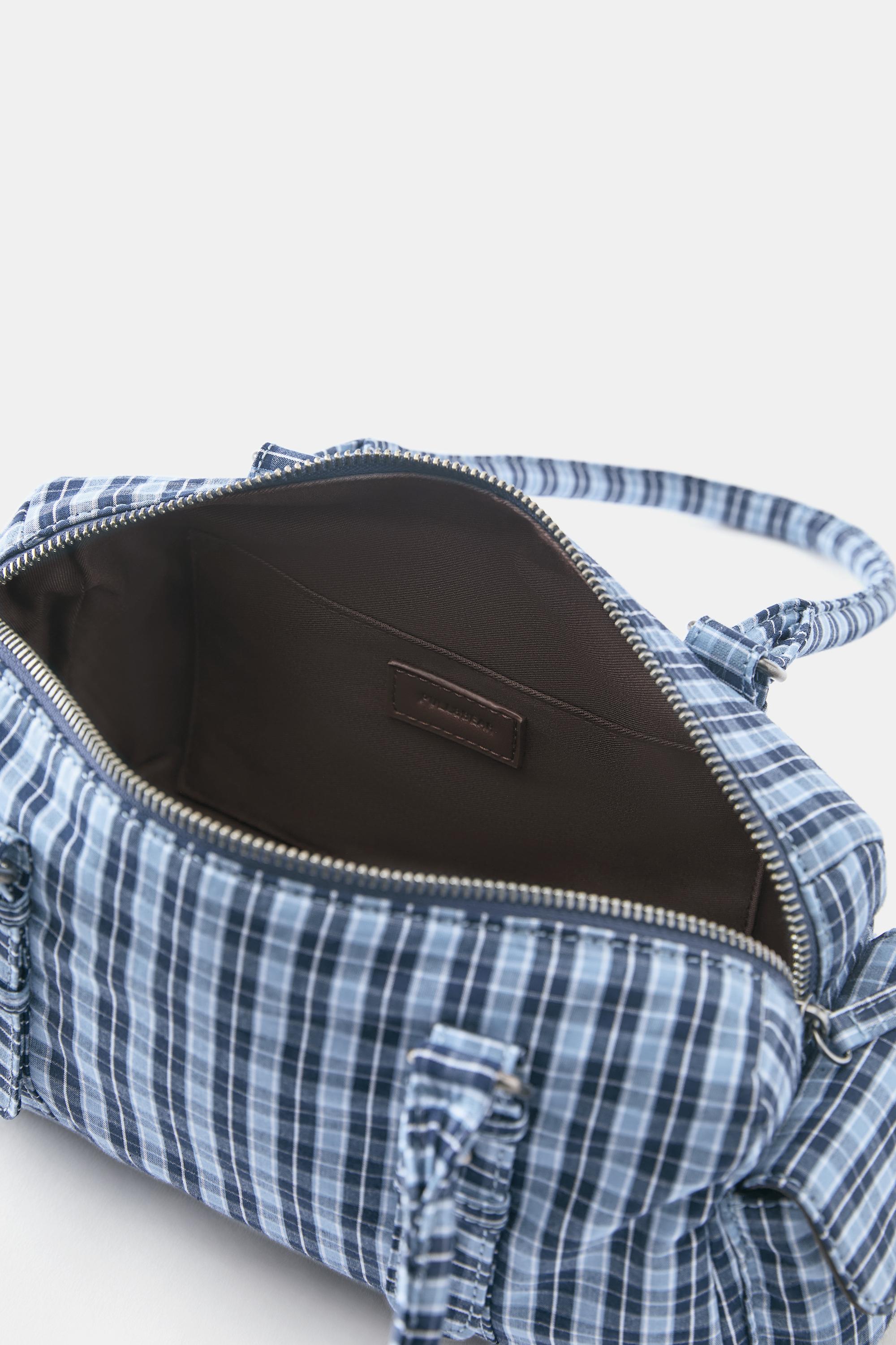 Check shoulder bag — Blue