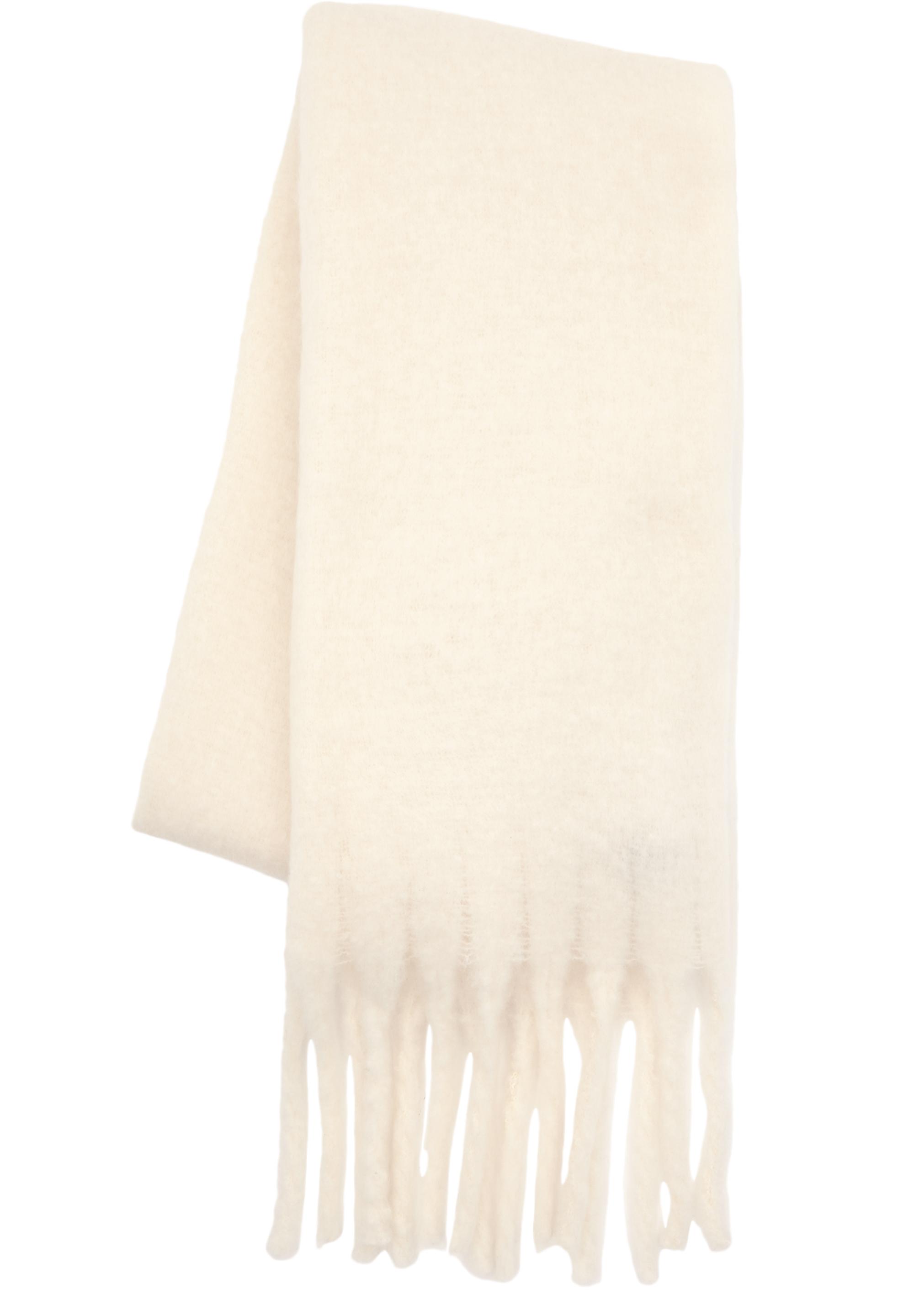 Maxi mohair-effect scarf — Ecru
