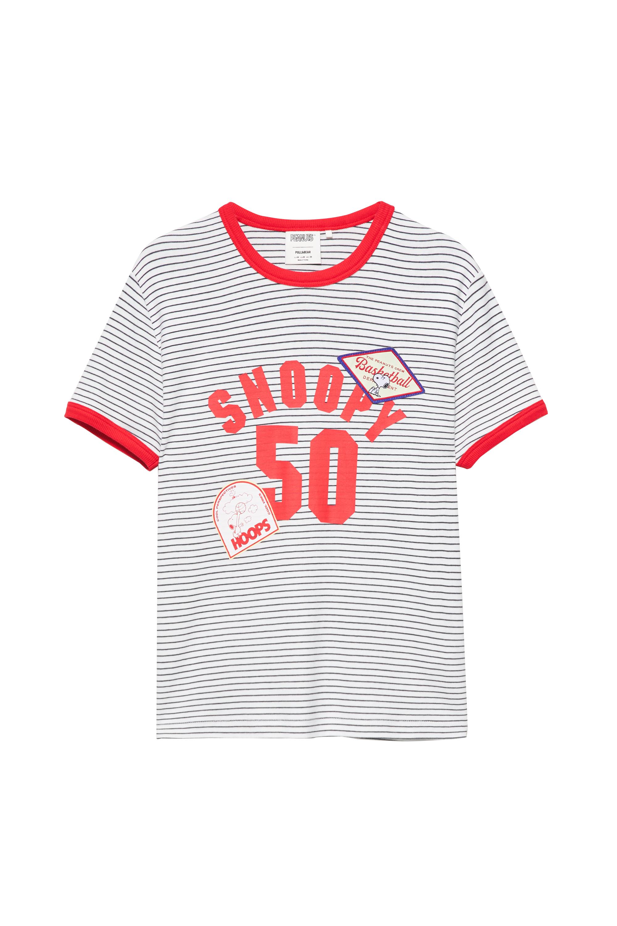 Pull&Bear Snoopy çizgili tişört görsel 4