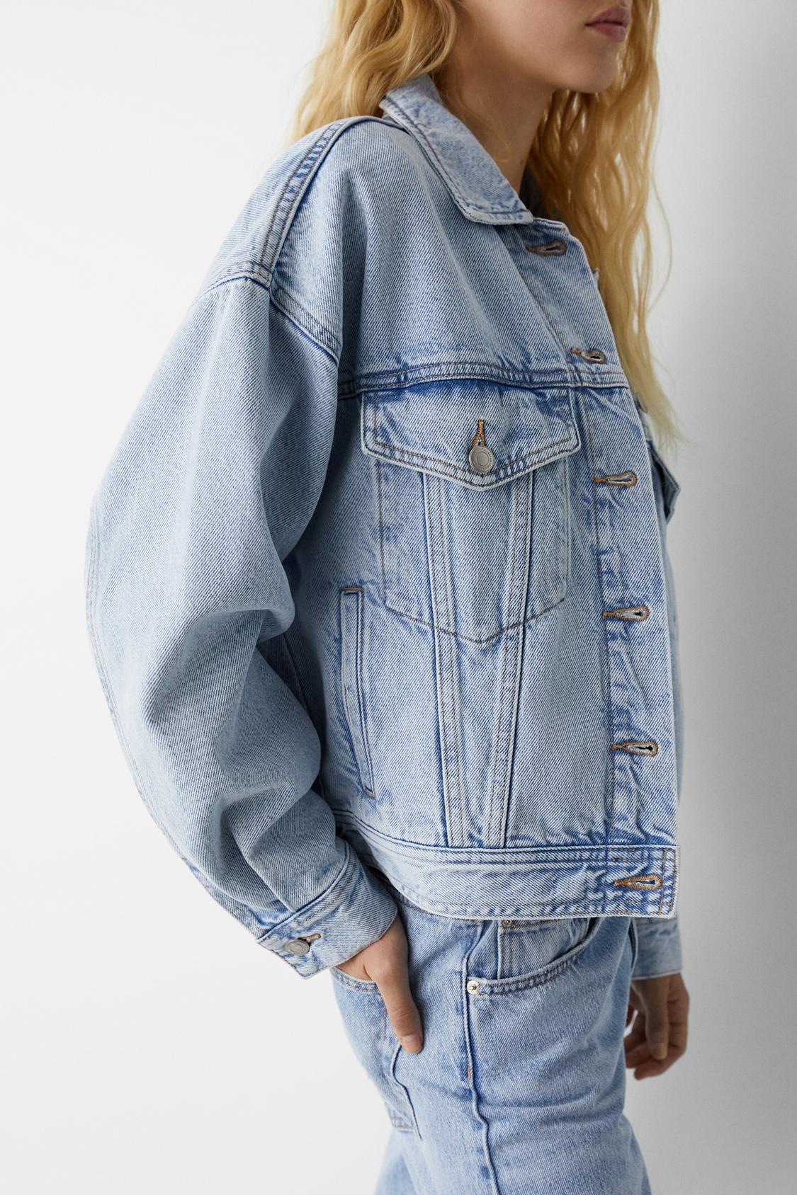Drop-shoulder denim jacket - PULL&BEAR