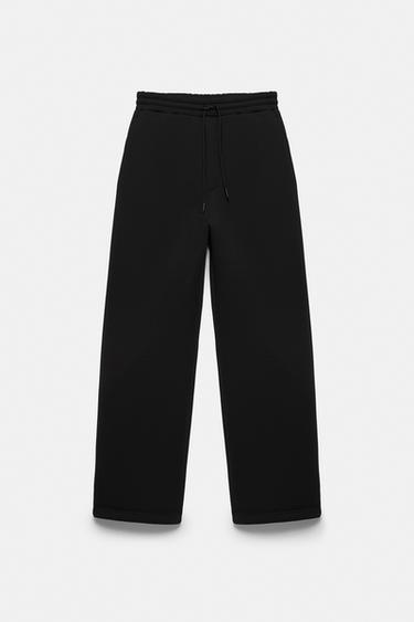 Neoprene-effect baggy trousers — Black 9