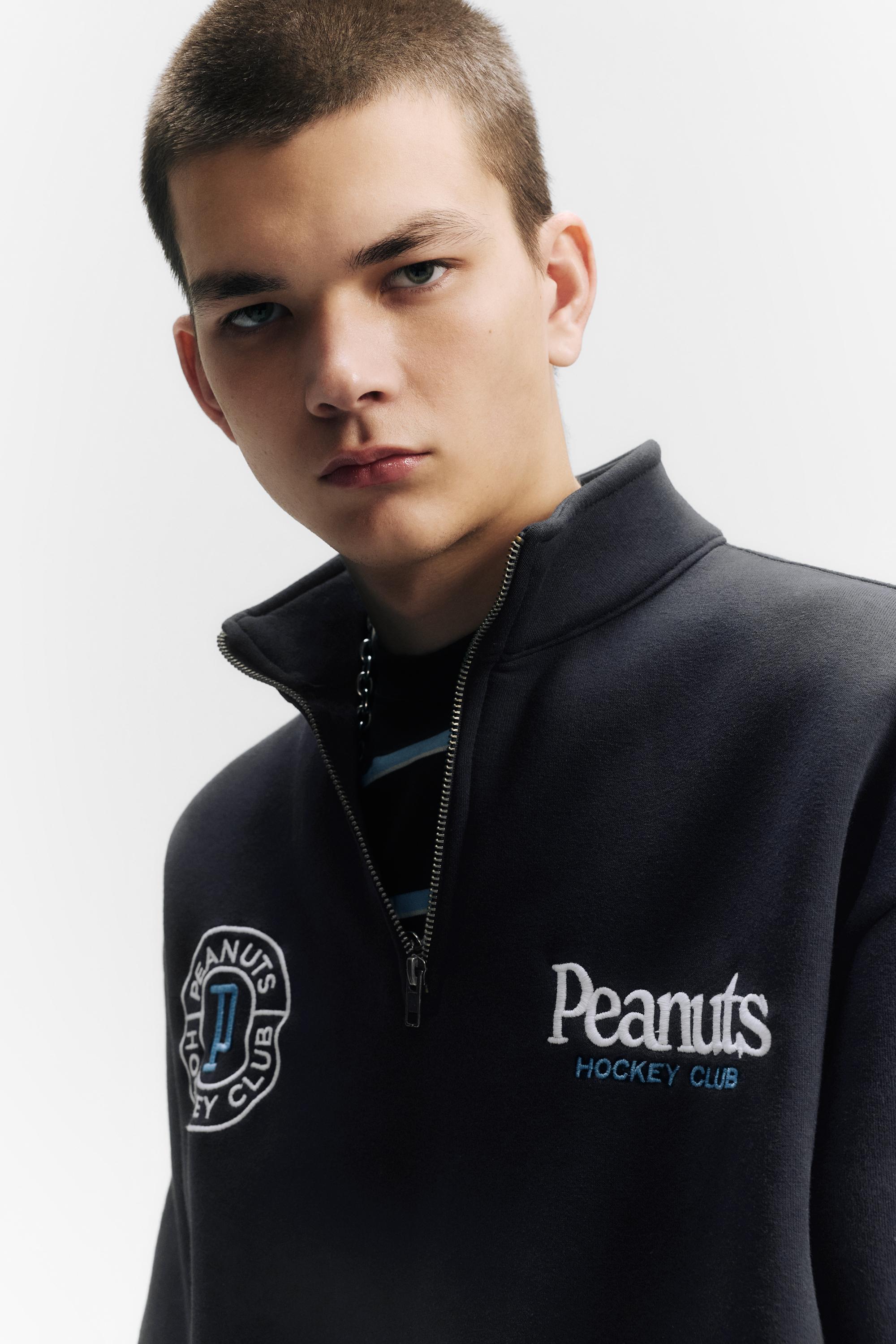 Fermuarlı dik yaka Peanuts sweatshirt - Görsel 12