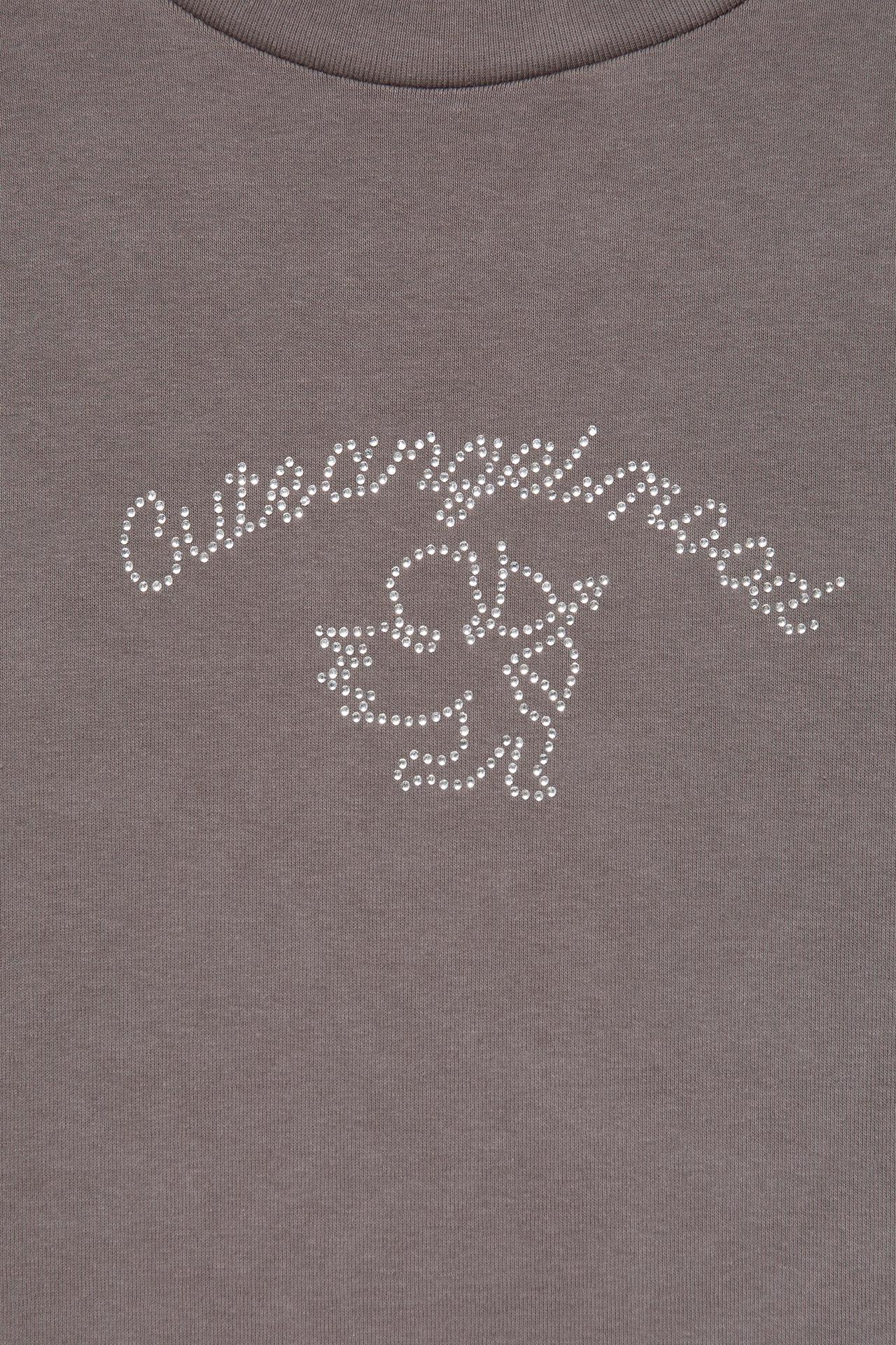 Angel rhinestone graphic T-shirt — Anthracite grey