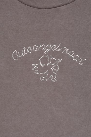 Angel rhinestone graphic T-shirt — Anthracite grey 8