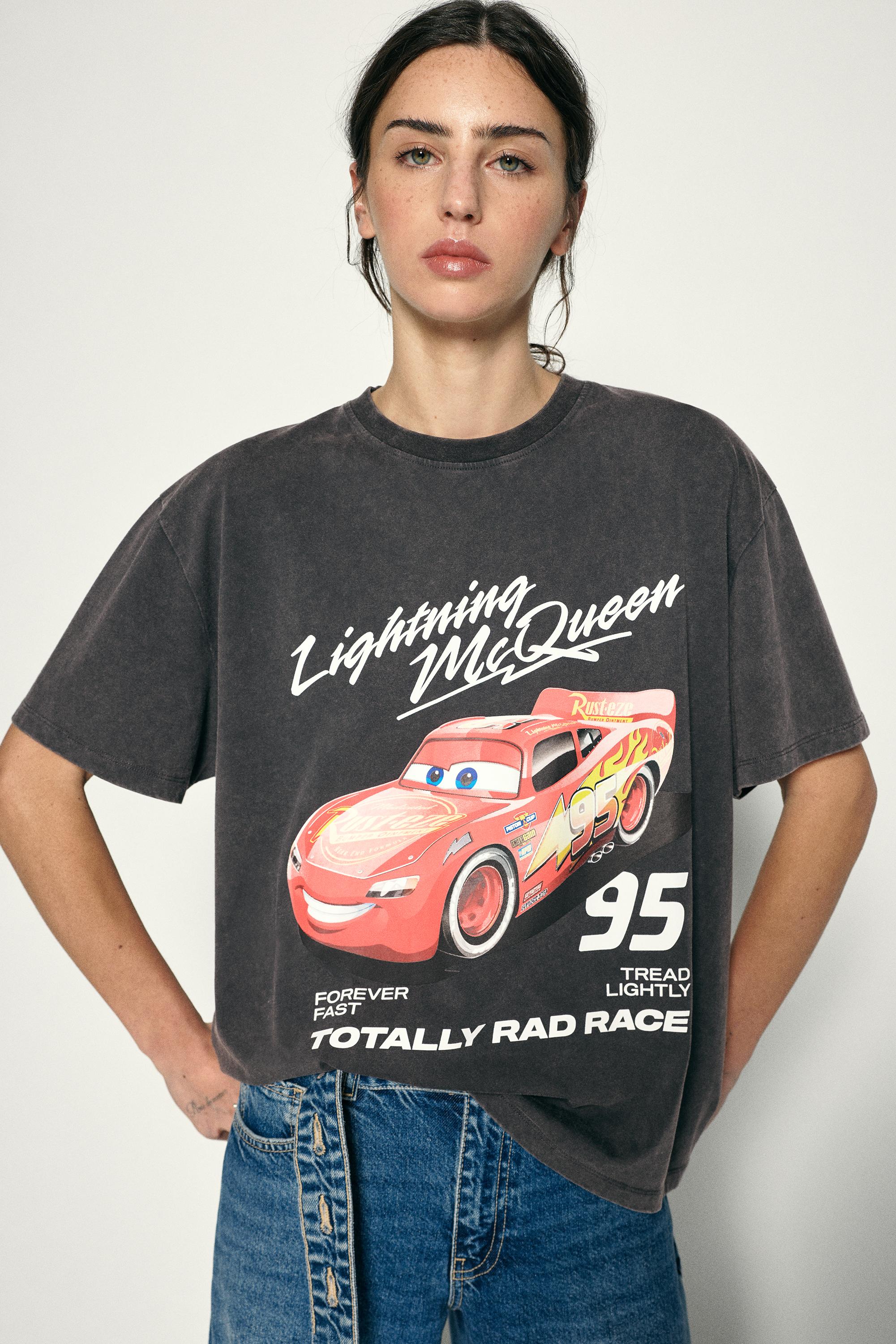 Lightning McQueen oversize T-shirt — Faded black