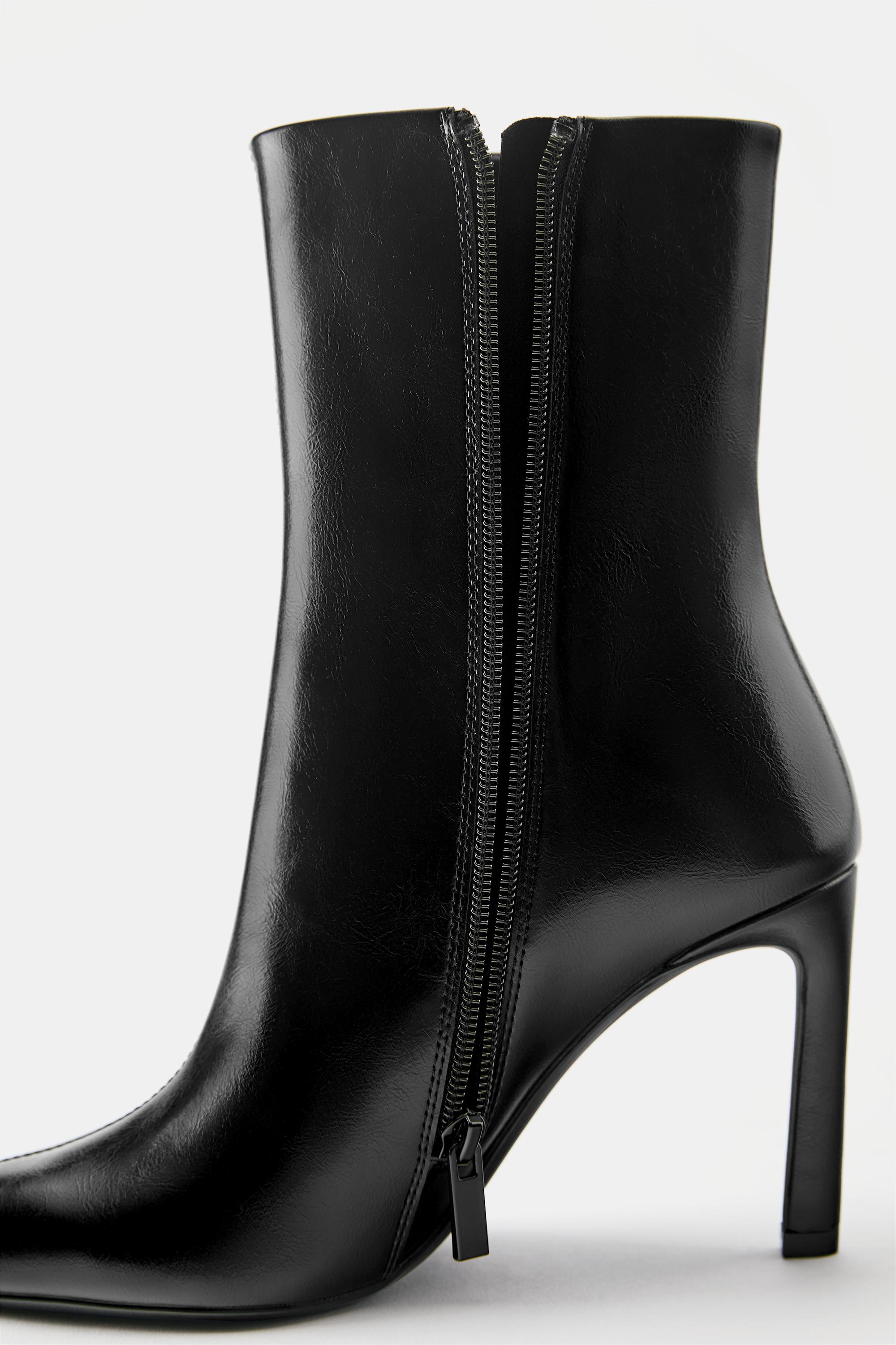 High-heel ankle boots — Black