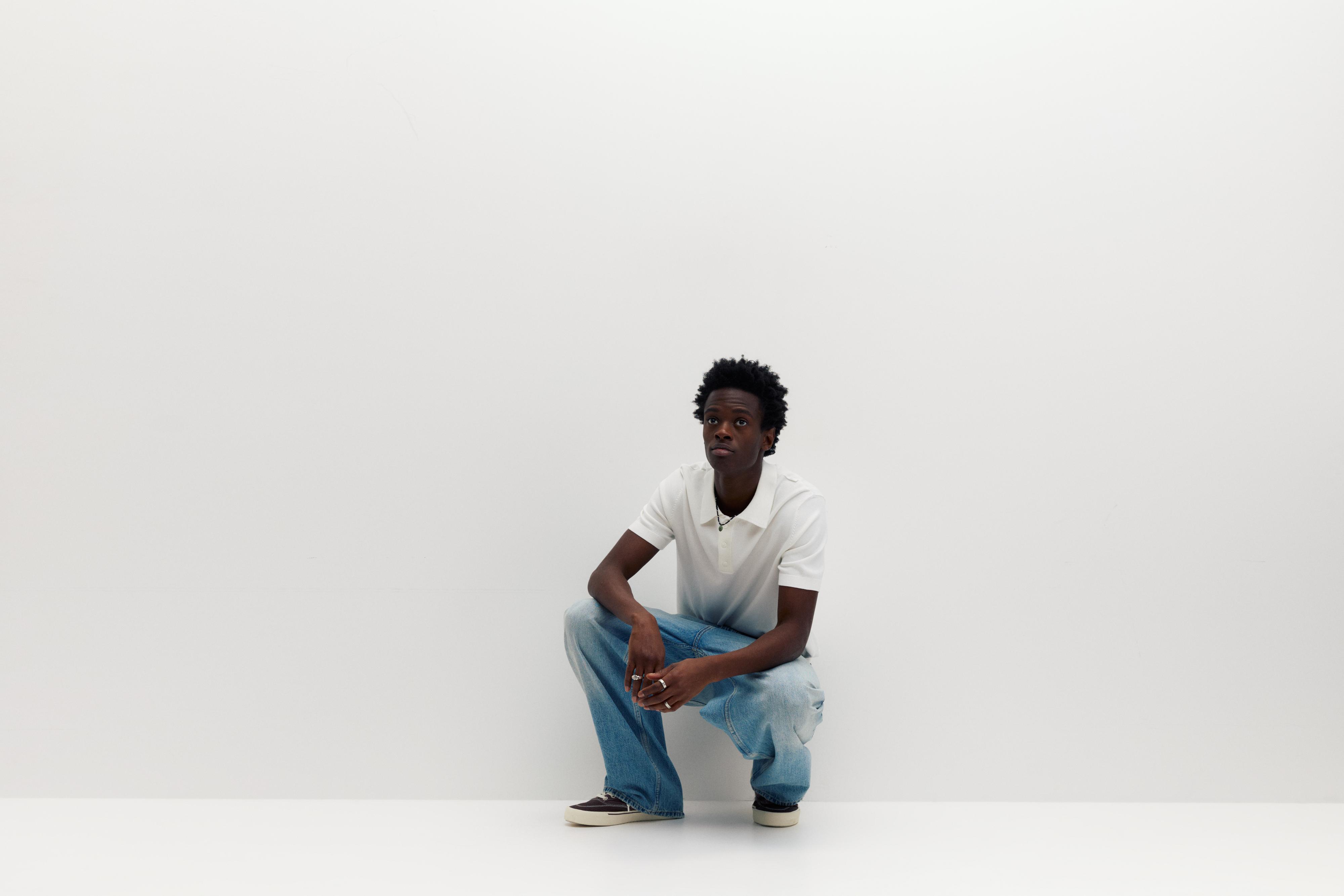 Short sleeve knit polo shirt — Off white