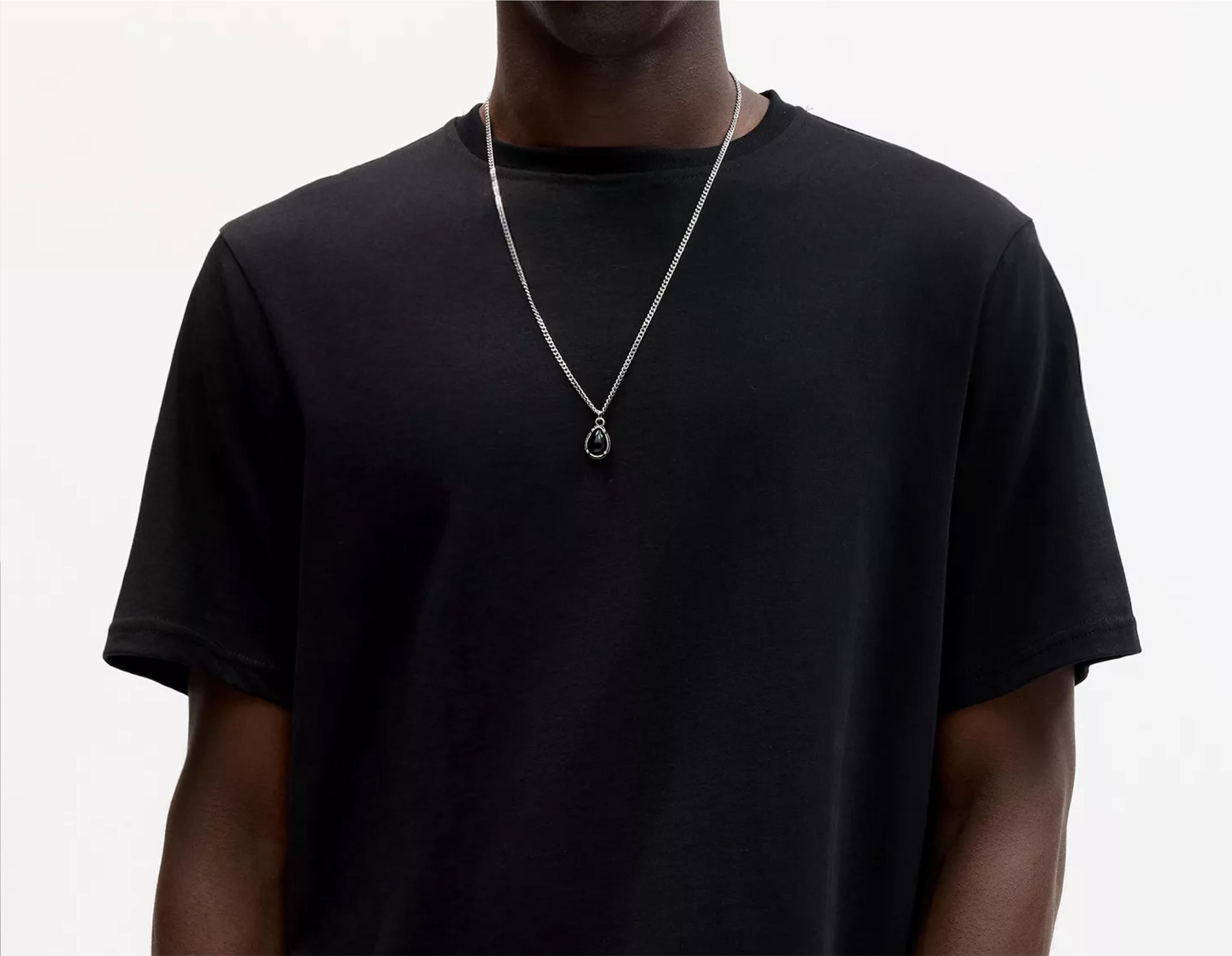 Basic short sleeve cotton T-shirt — Black