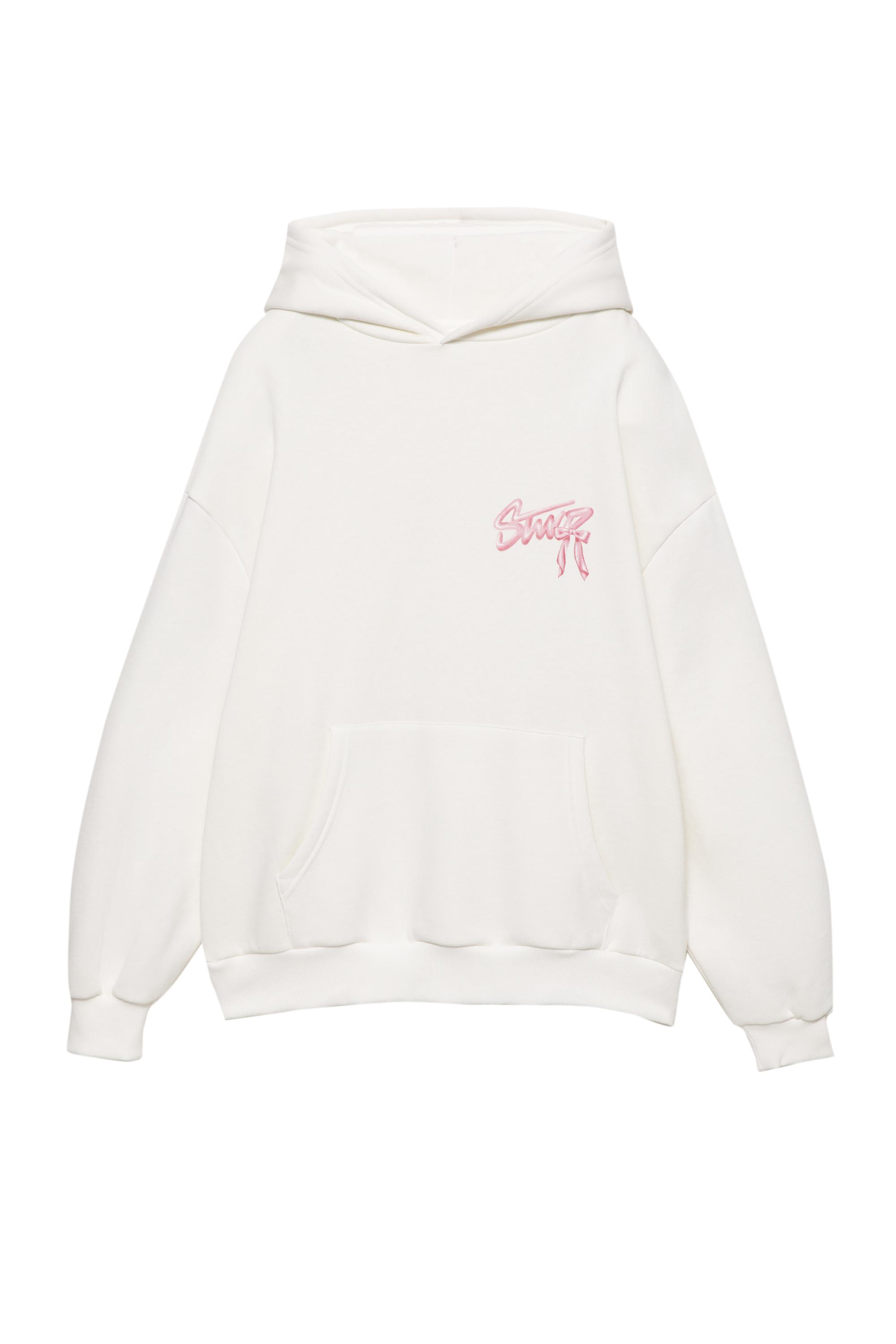 Fiyonk grafikli kapüşonlu sweatshirt - Görsel 5