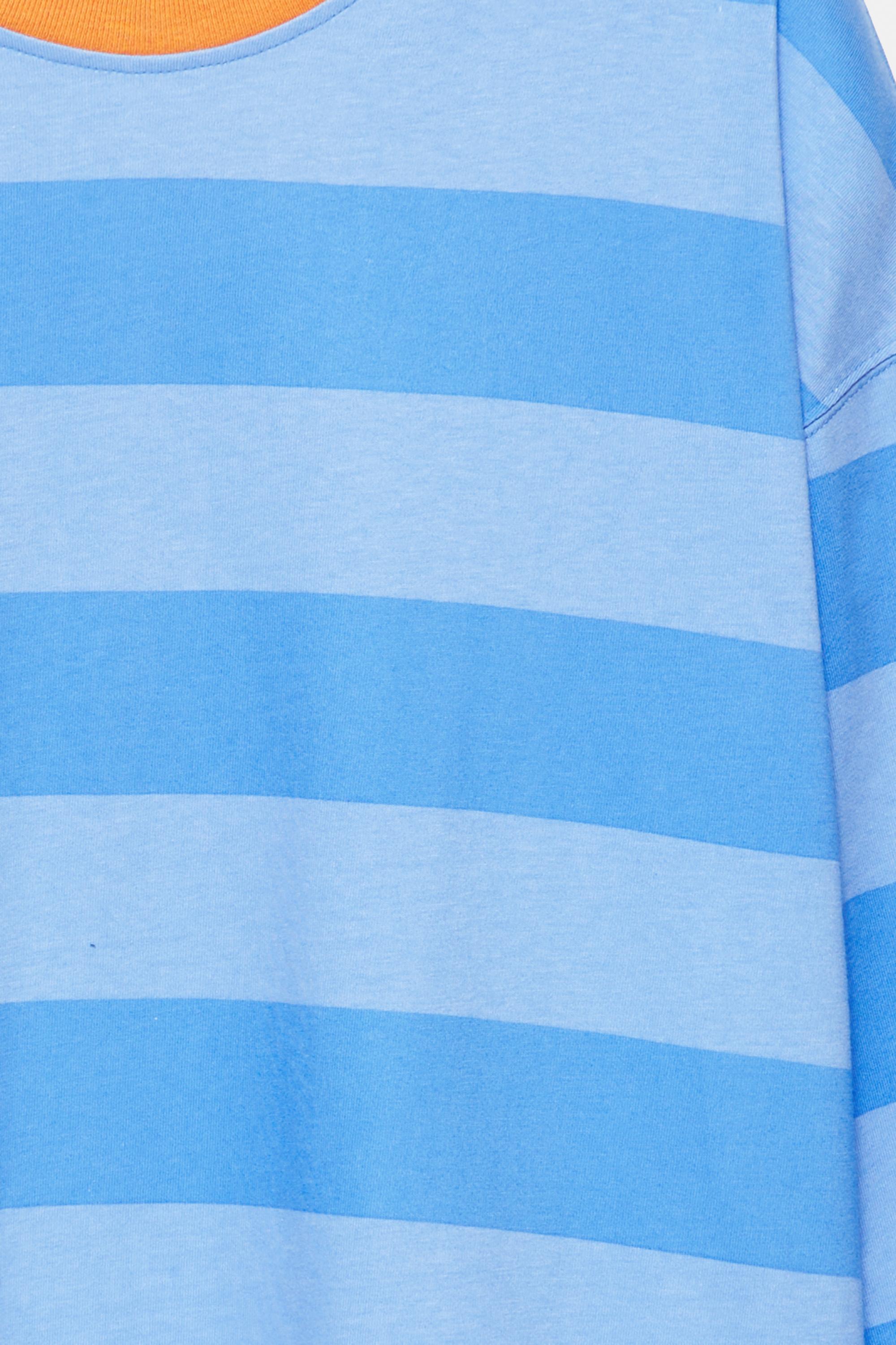 STWD striped boxy T-shirt — Deep blue
