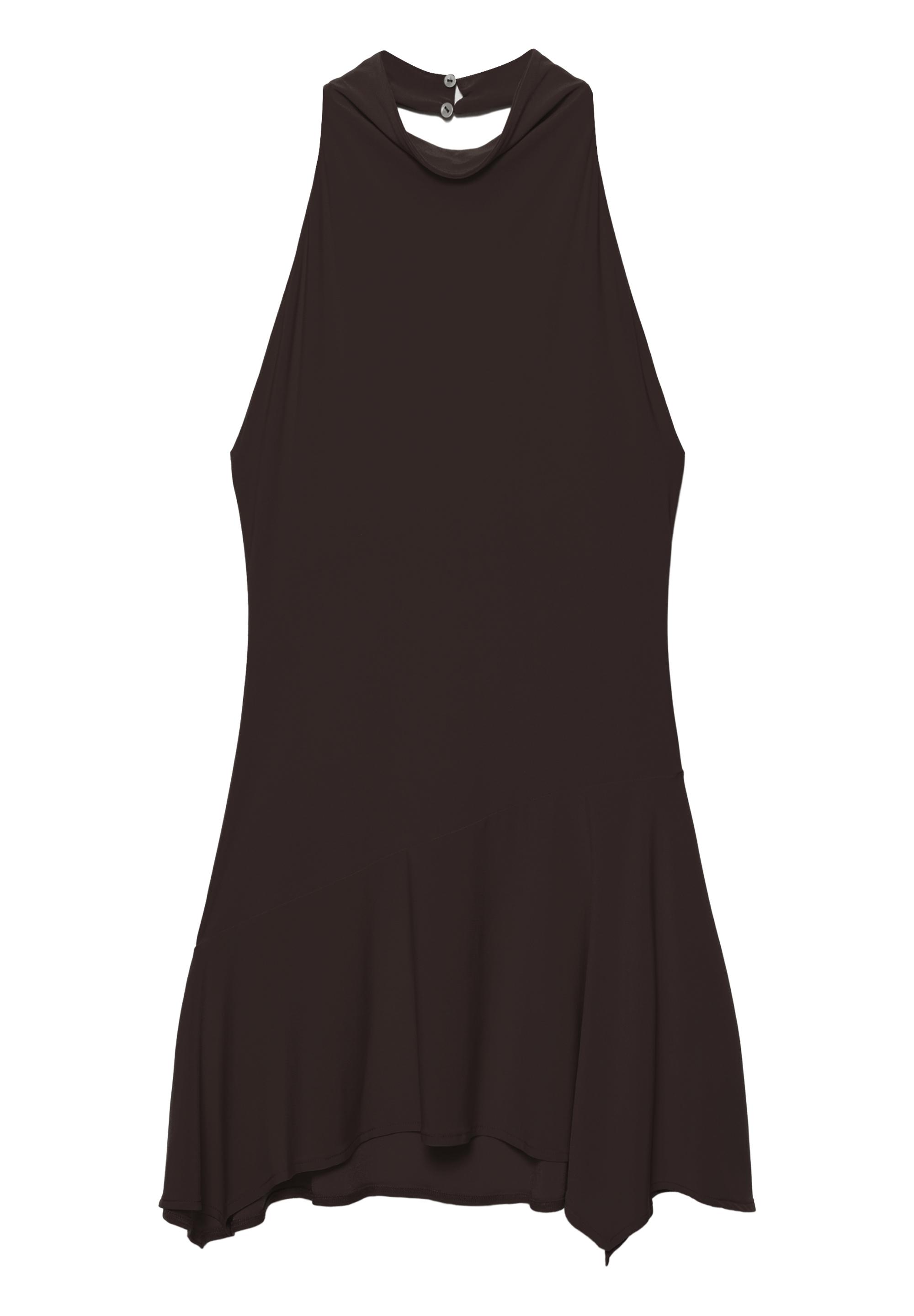 Short halter dress — Brown