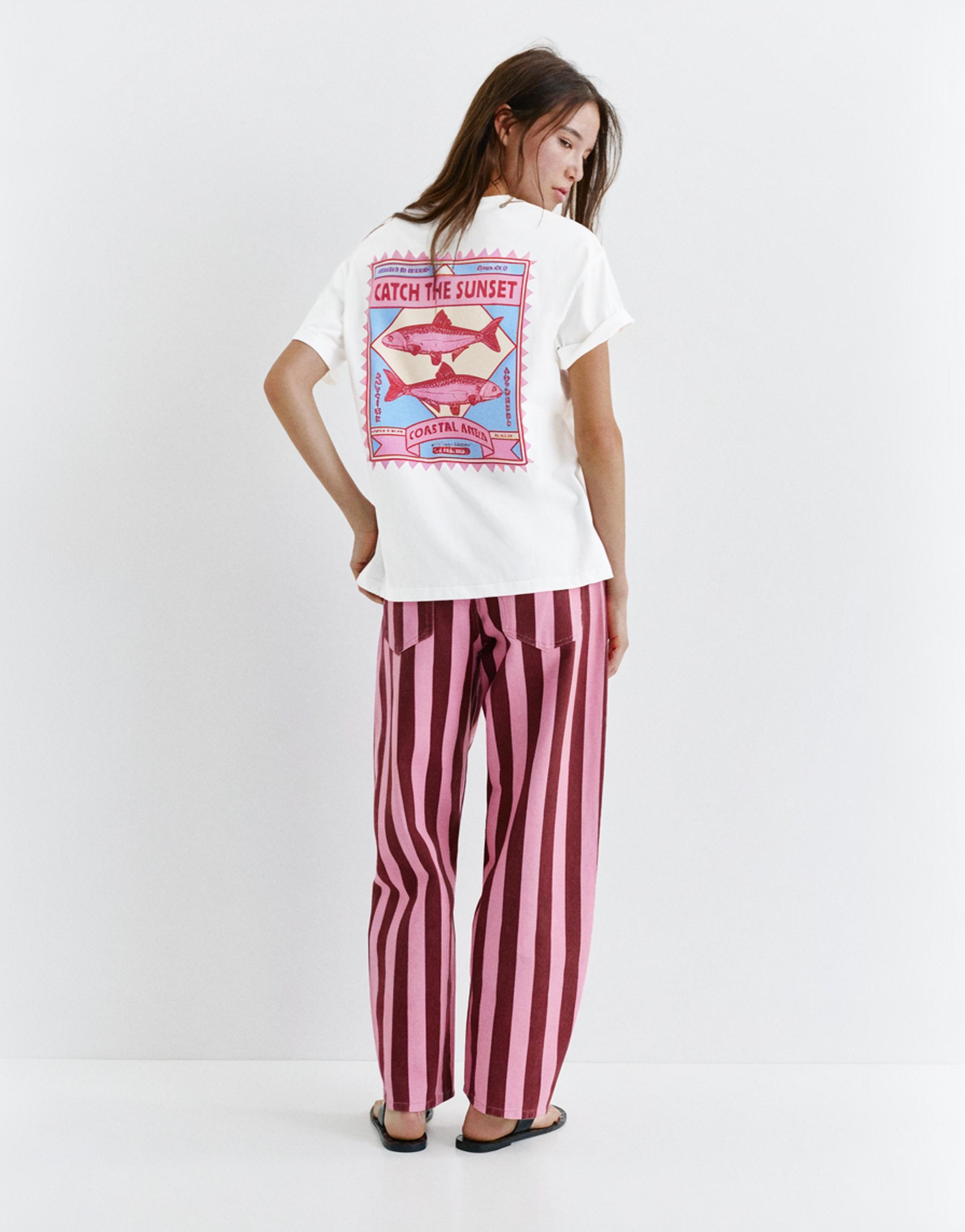 Fish graphic T-shirt — White