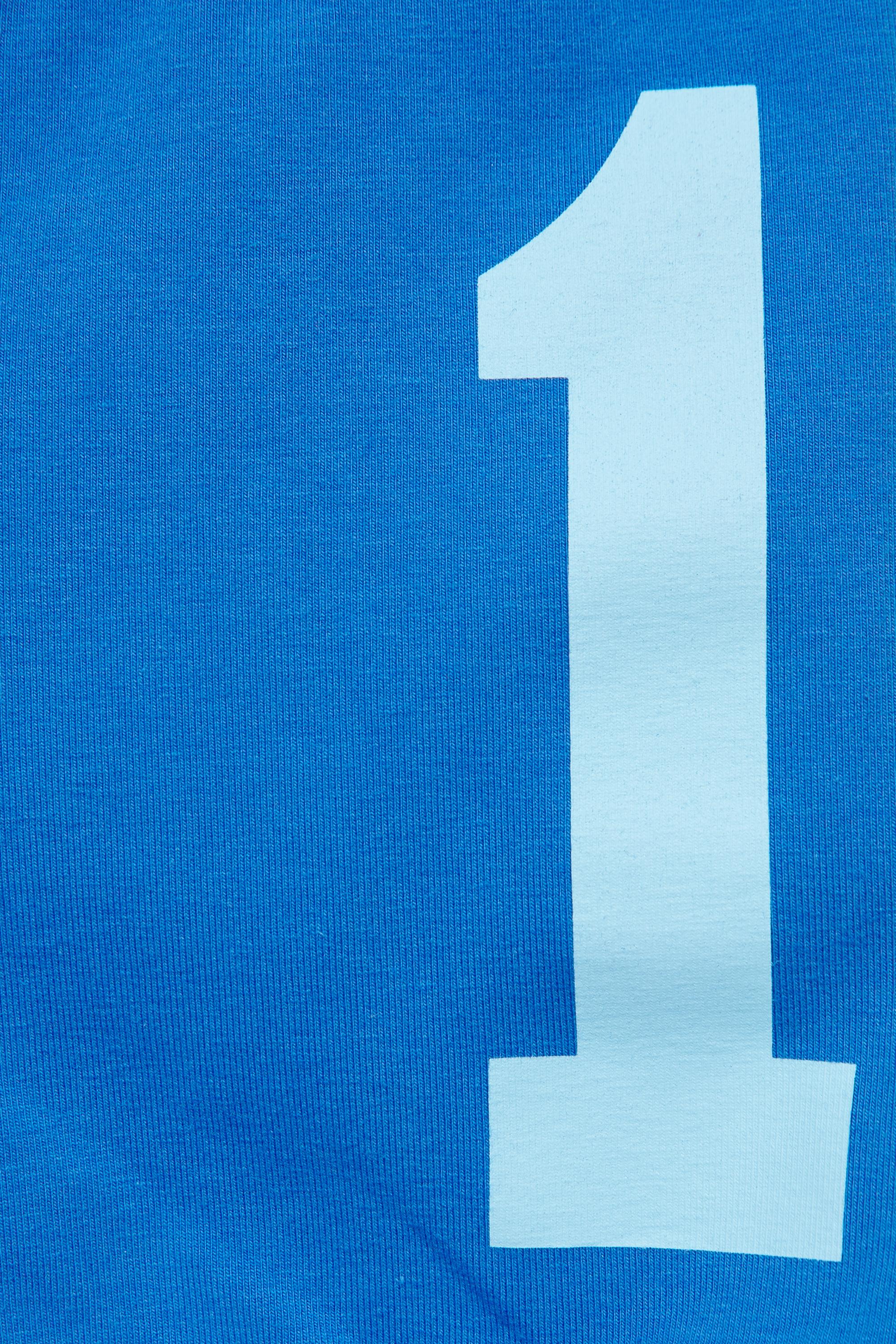 Argentina graphic ribbed mini shorts — Blue