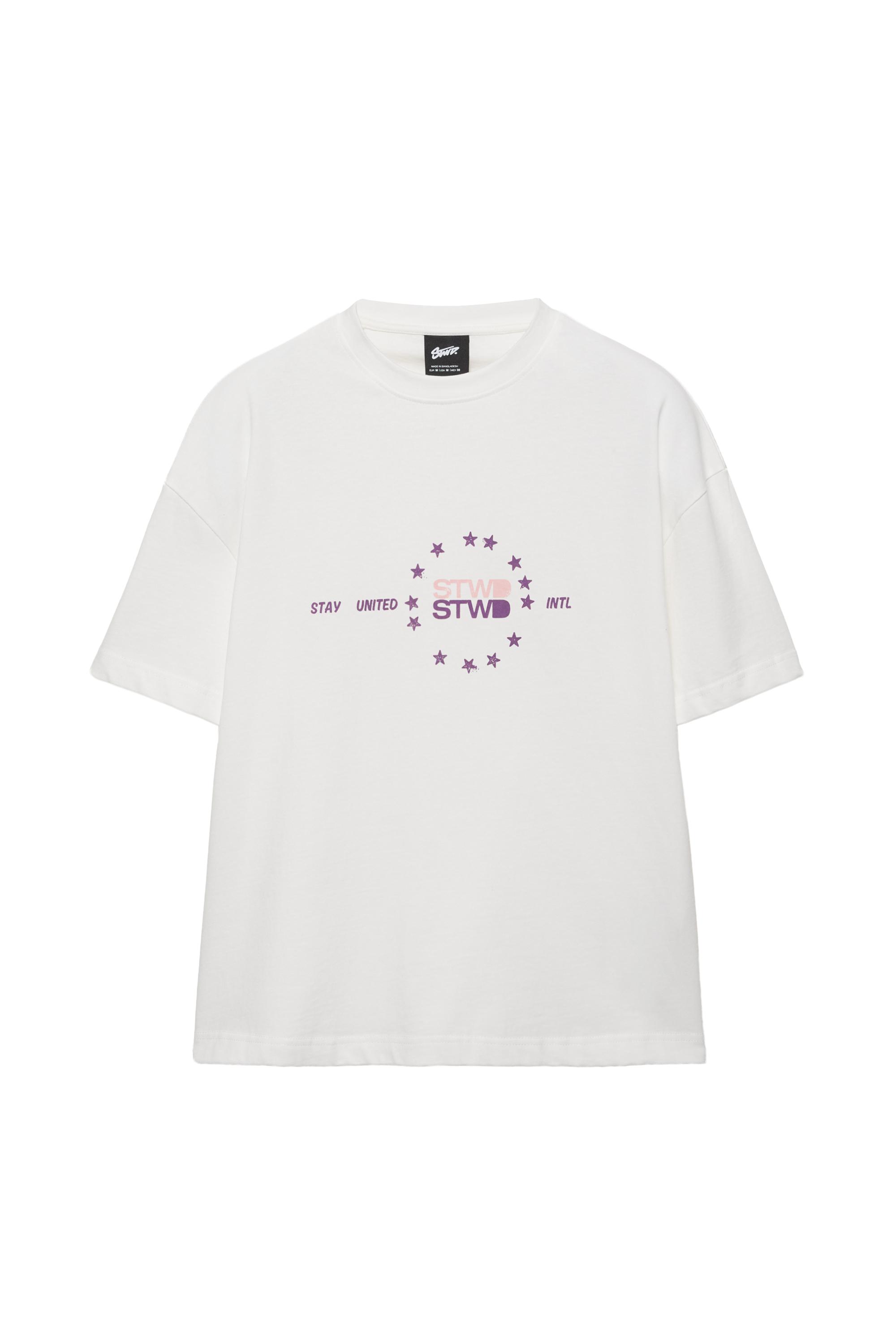 STWD yıldız baskılı t-shirt - Görsel 2