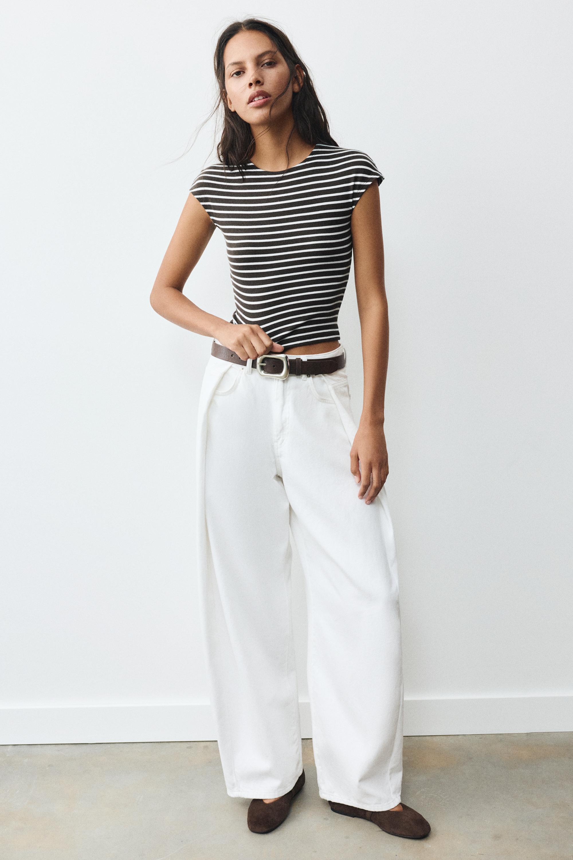 Fitted short sleeve T-shirt — Striped
