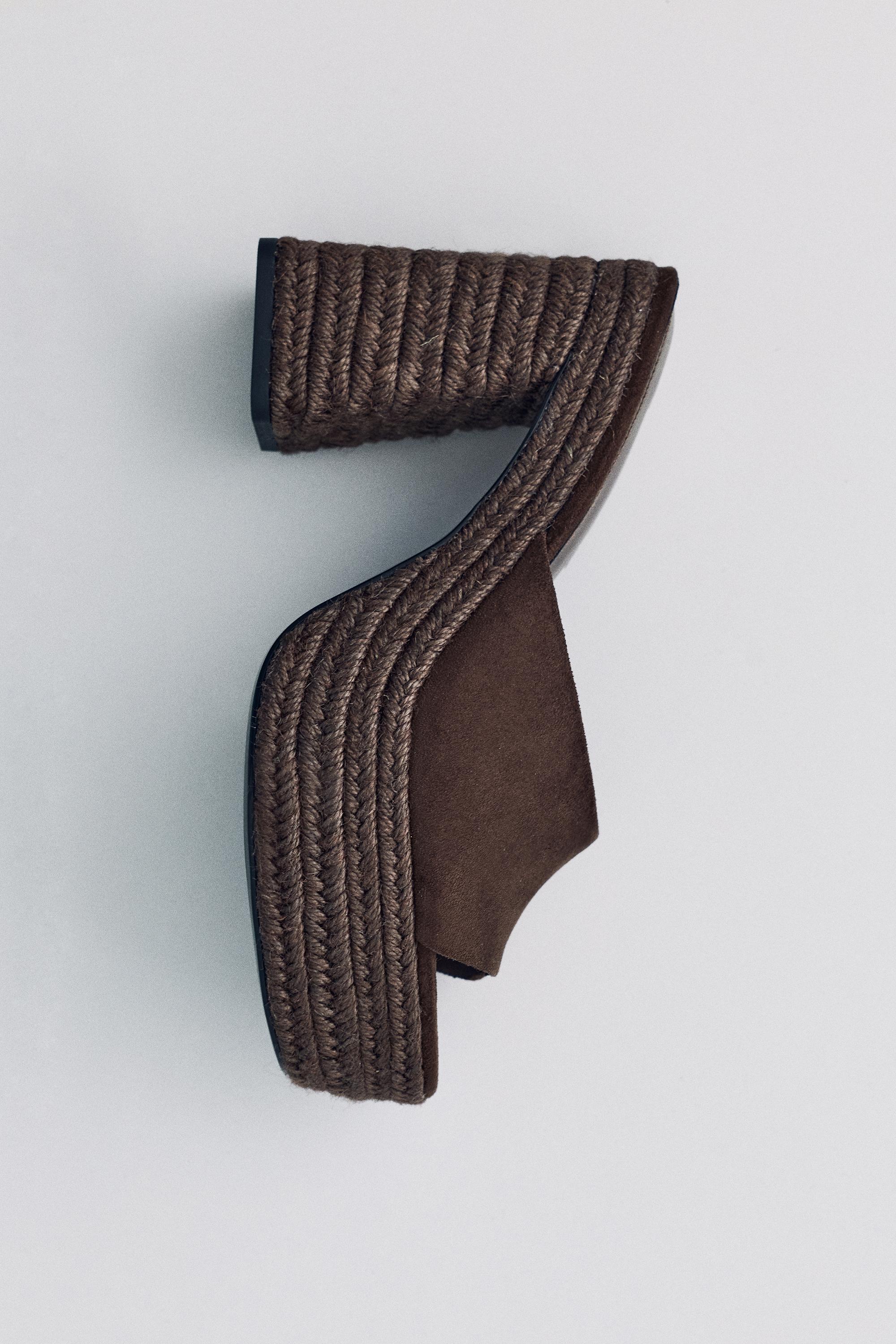Jute platform clogs — Brown