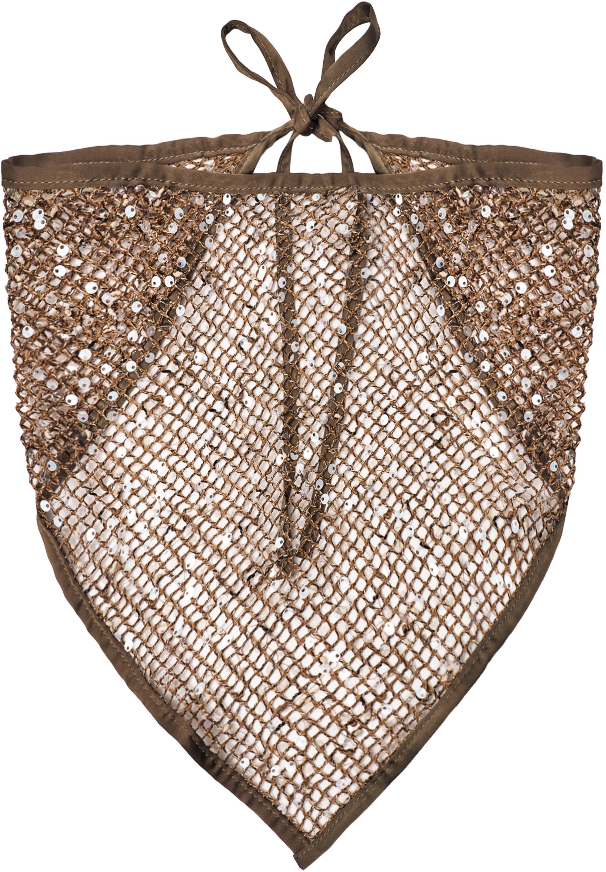 Sequin mesh bandana — Brown