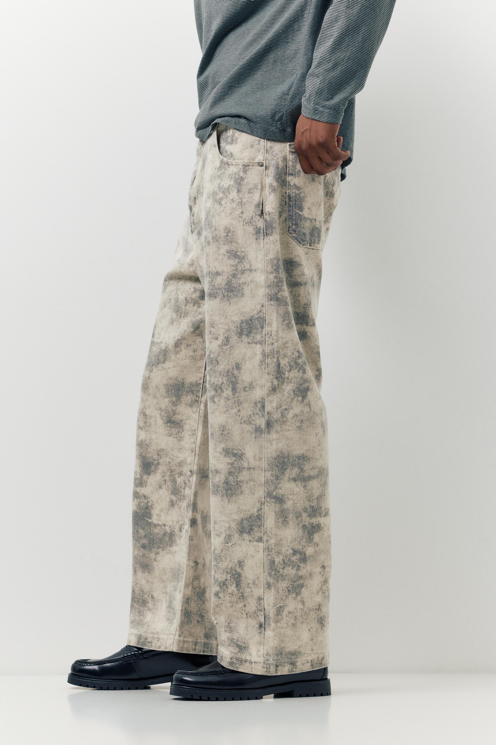 Desenli geniş paça pantolon - Görsel 6