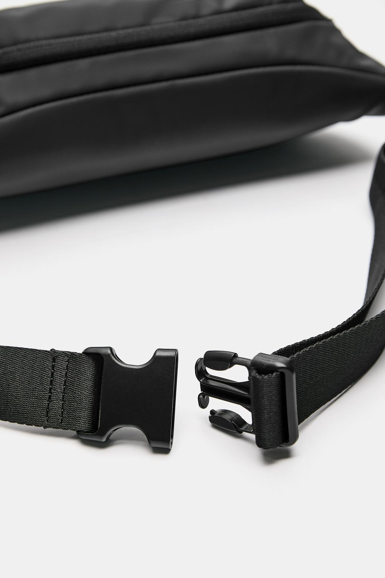 Rubberised belt bag — Black
