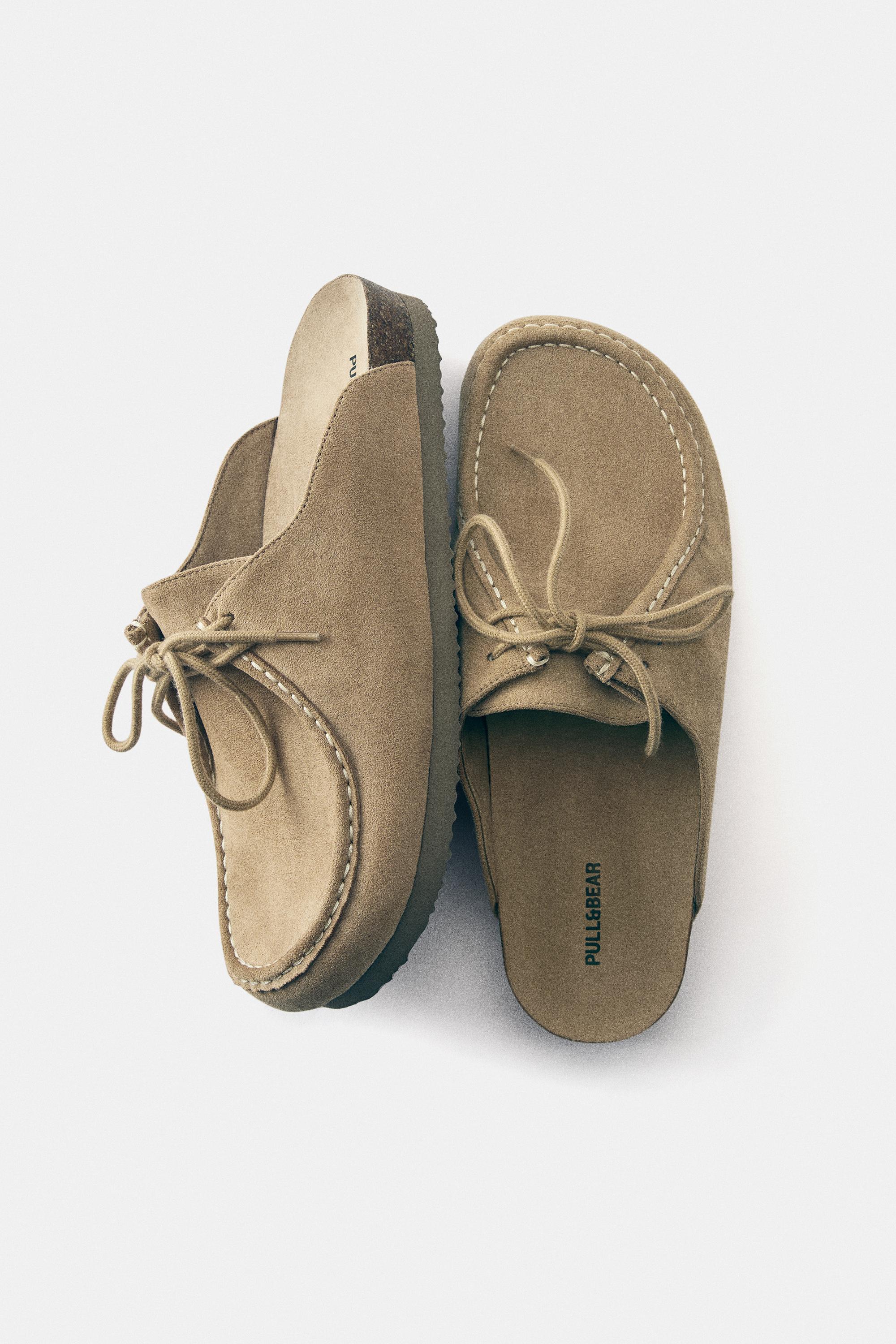 Lace-up clogs — Ecru