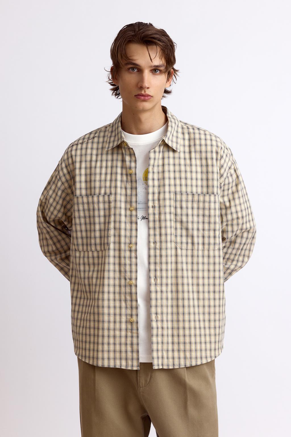 Pull&Bear Uzunqollu dama-dama köynək