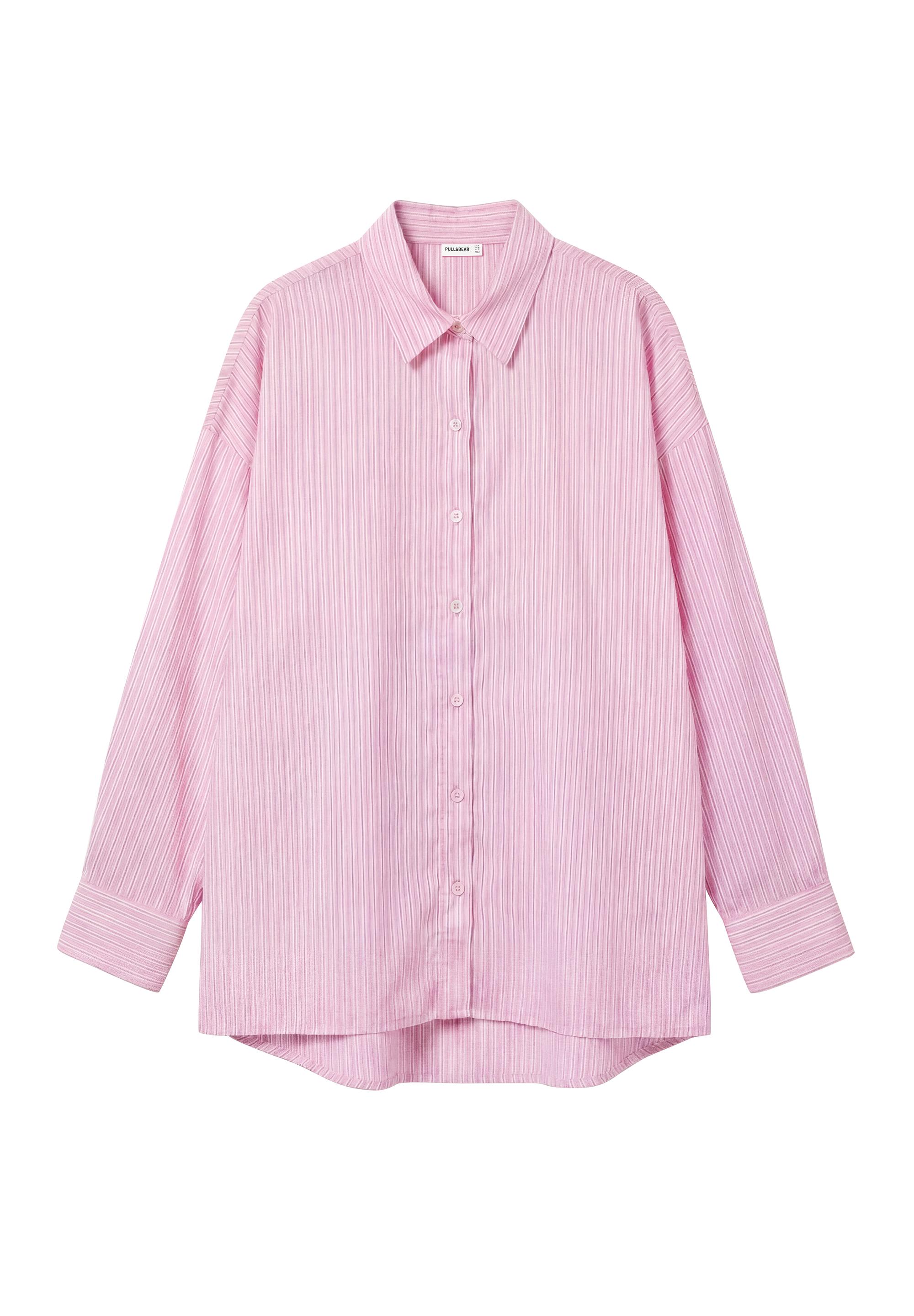 Striped oversized shirt — Pink