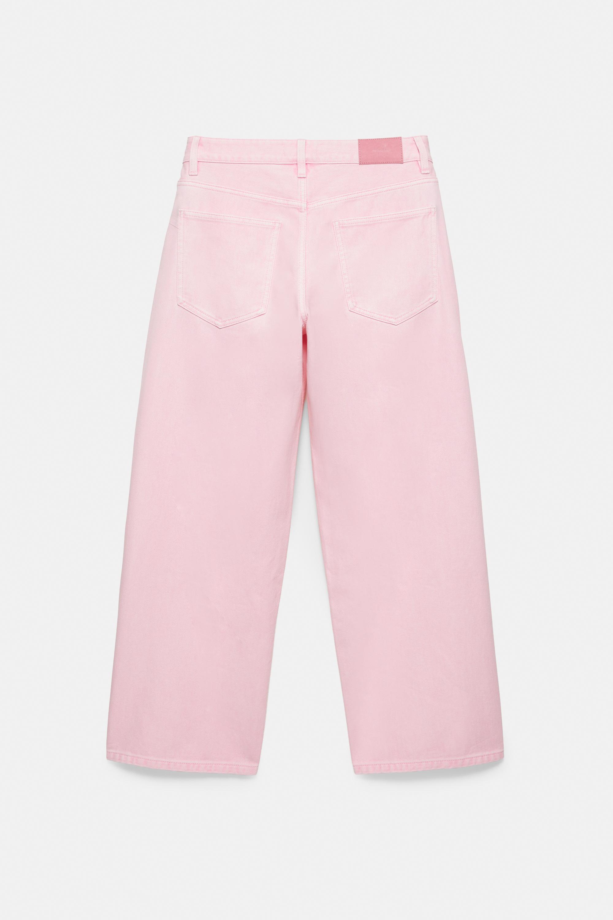 Pink low-rise barrel jeans — Pink