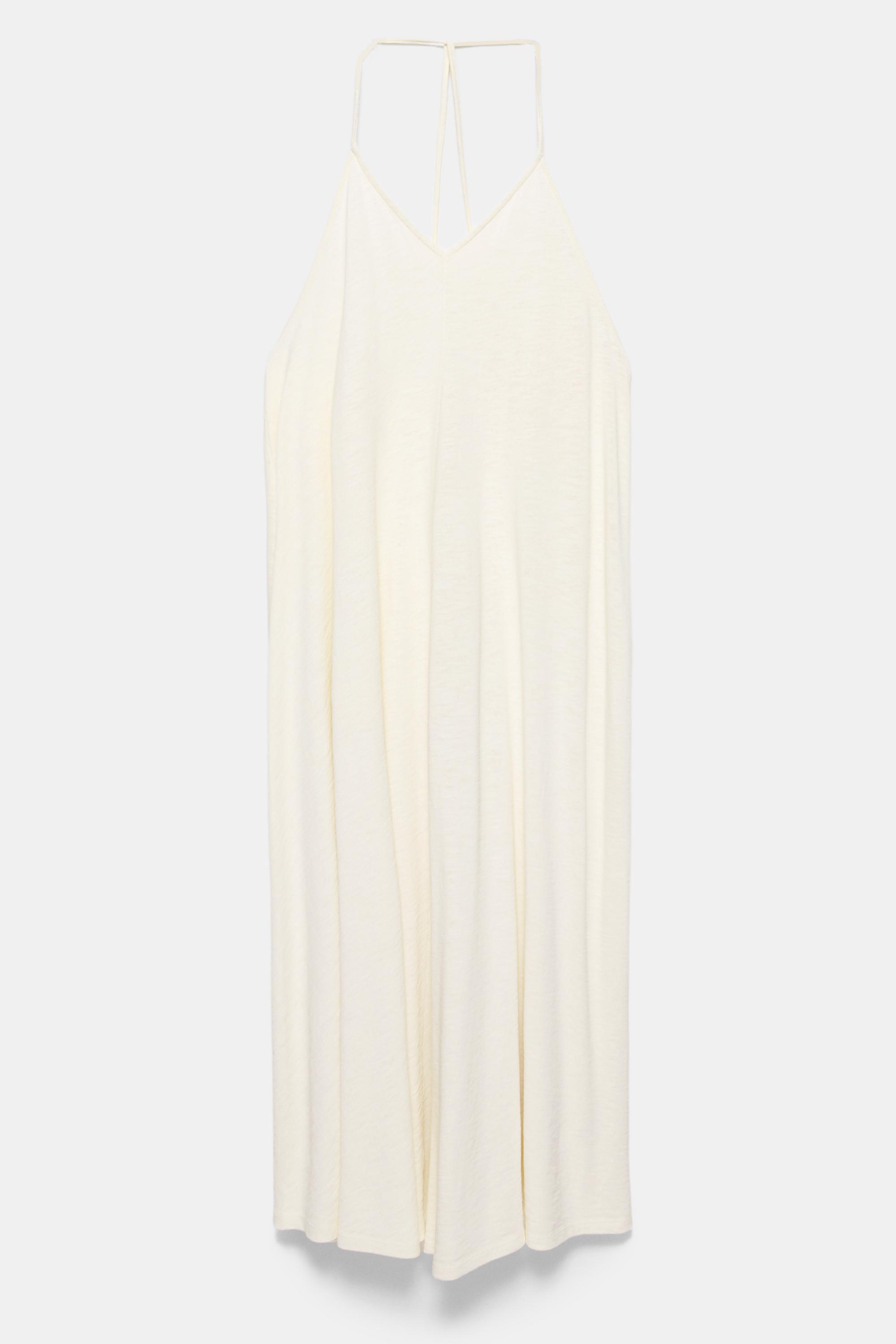Strappy back midi dress — Ecru