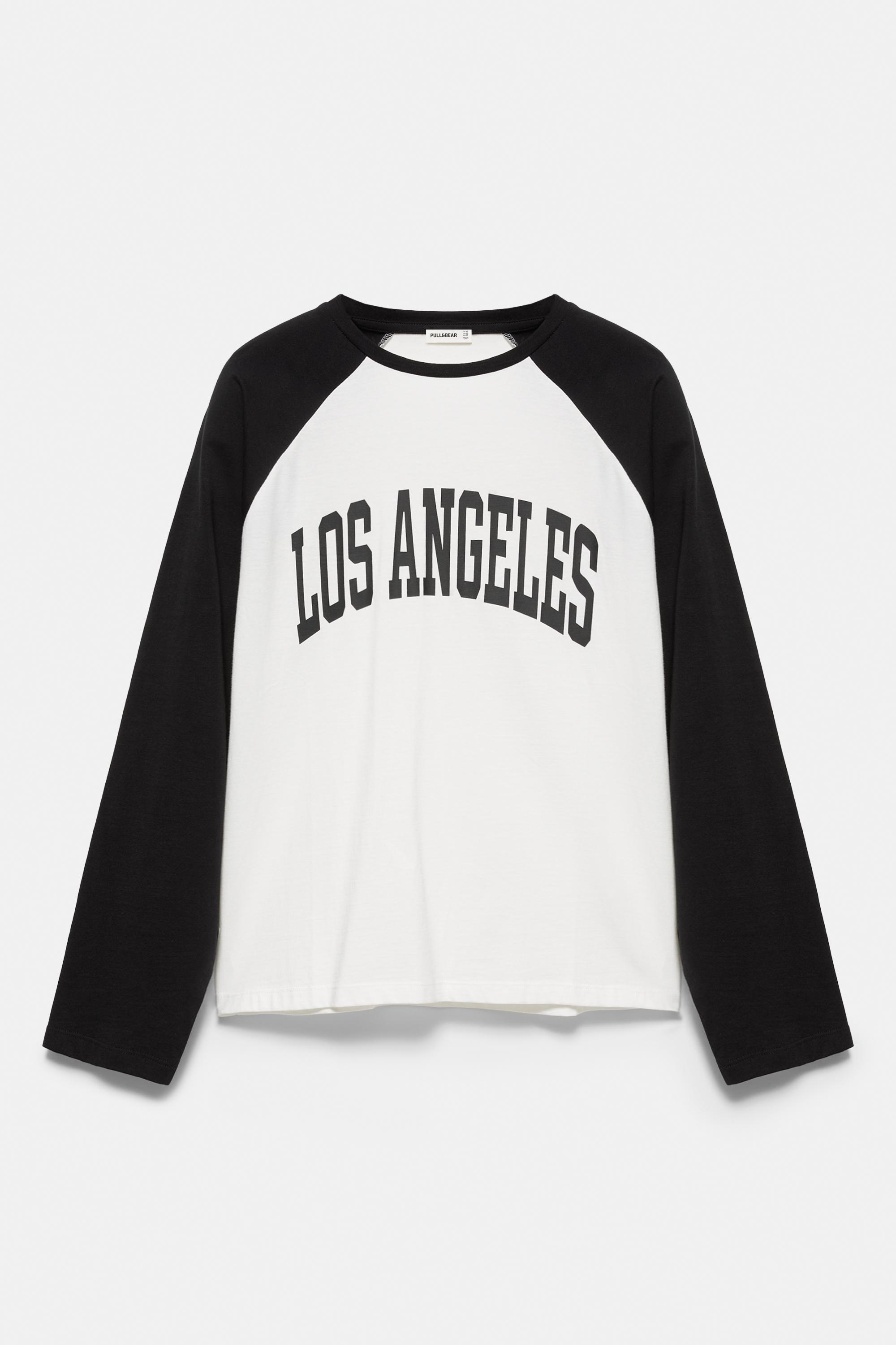 Los Angeles raglan sleeve T-shirt — White/Black
