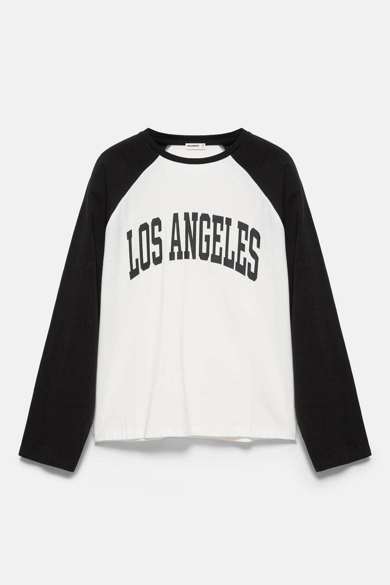 Los Angeles raglan sleeve T-shirt — White/Black