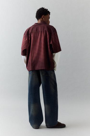 Double sleeve waffle-knit shirt — Burgundy 5