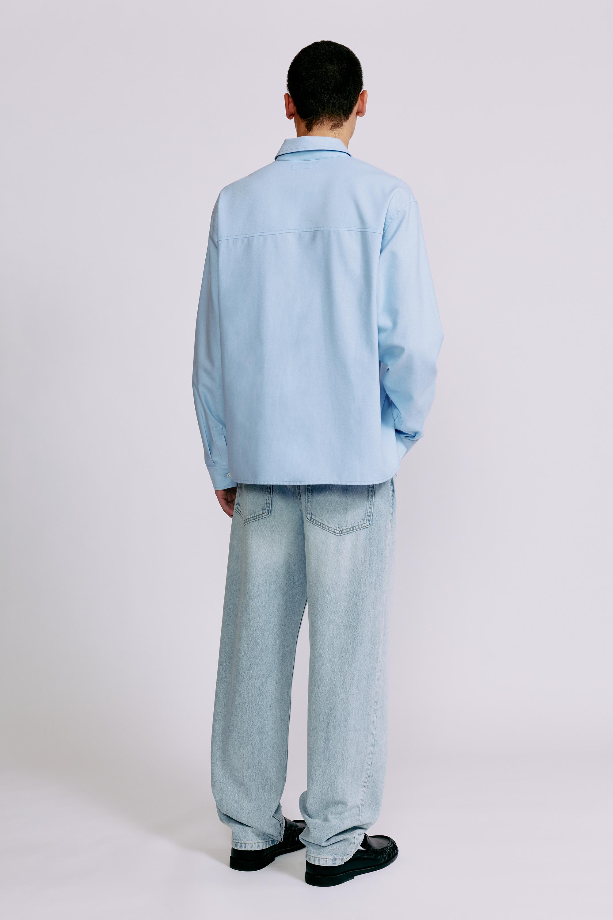Embroidered long sleeve shirt — Pale blue