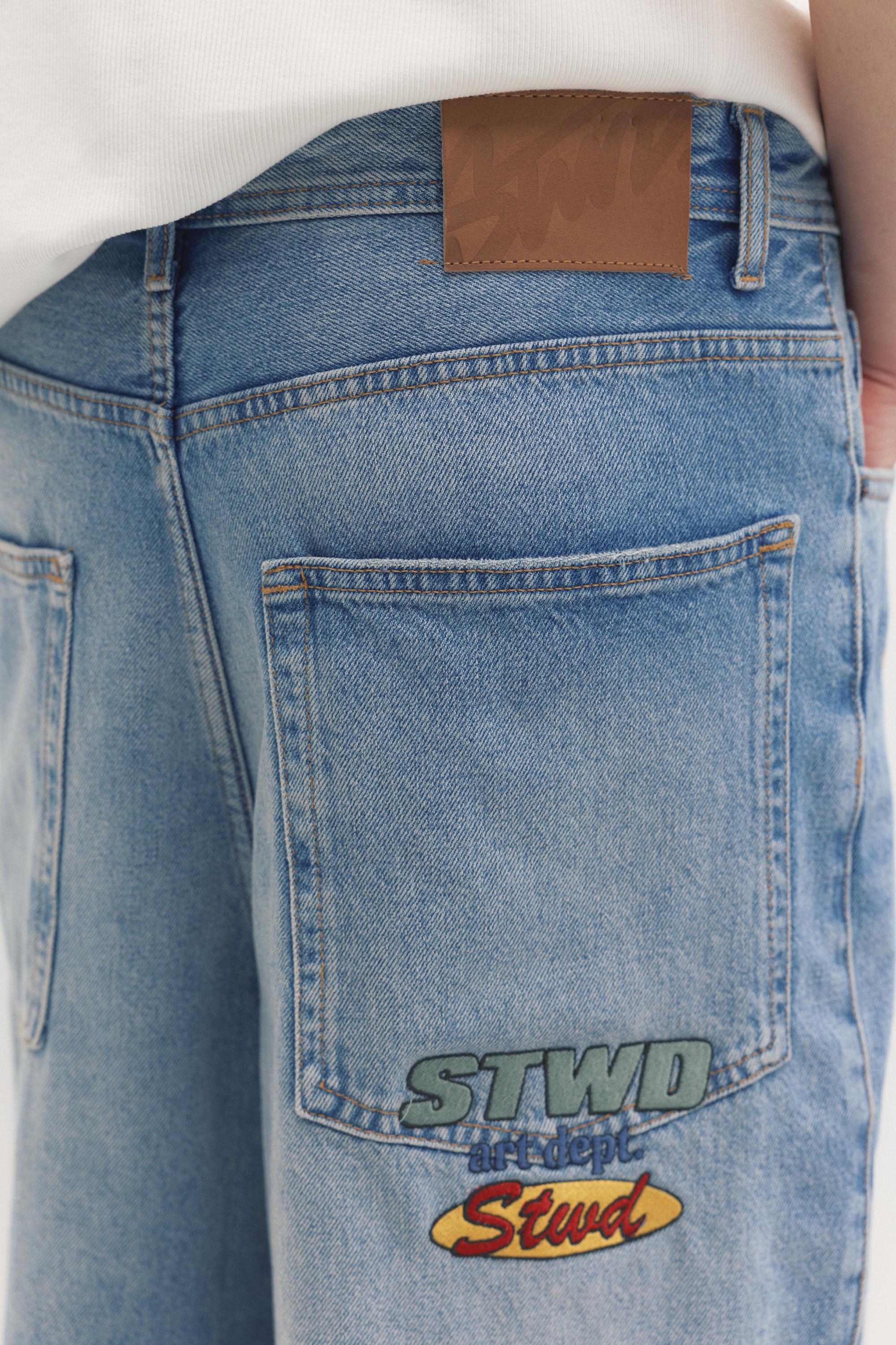 Skater denim Bermuda shorts — Medium blue