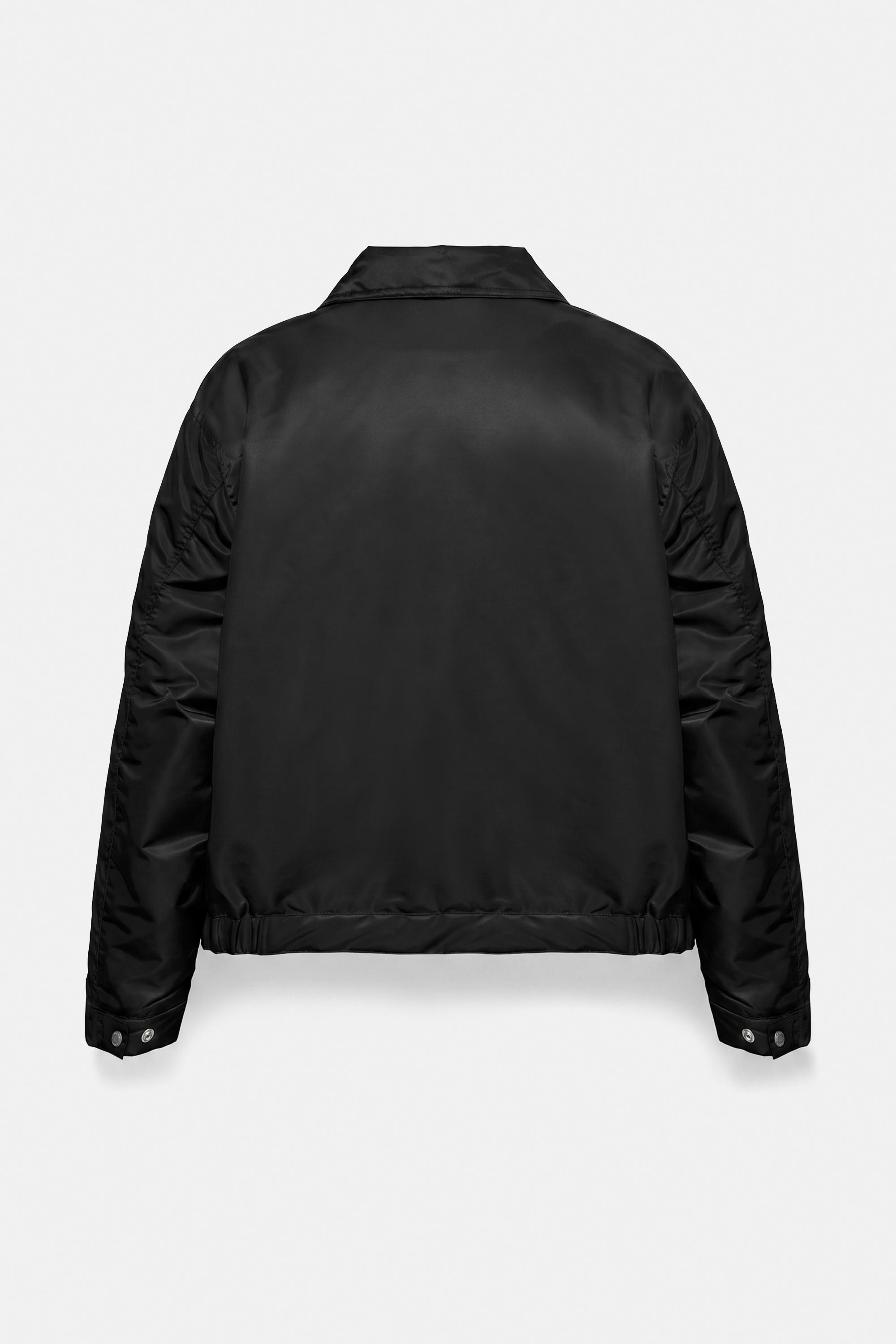 Shirt collar bomber jacket — Black