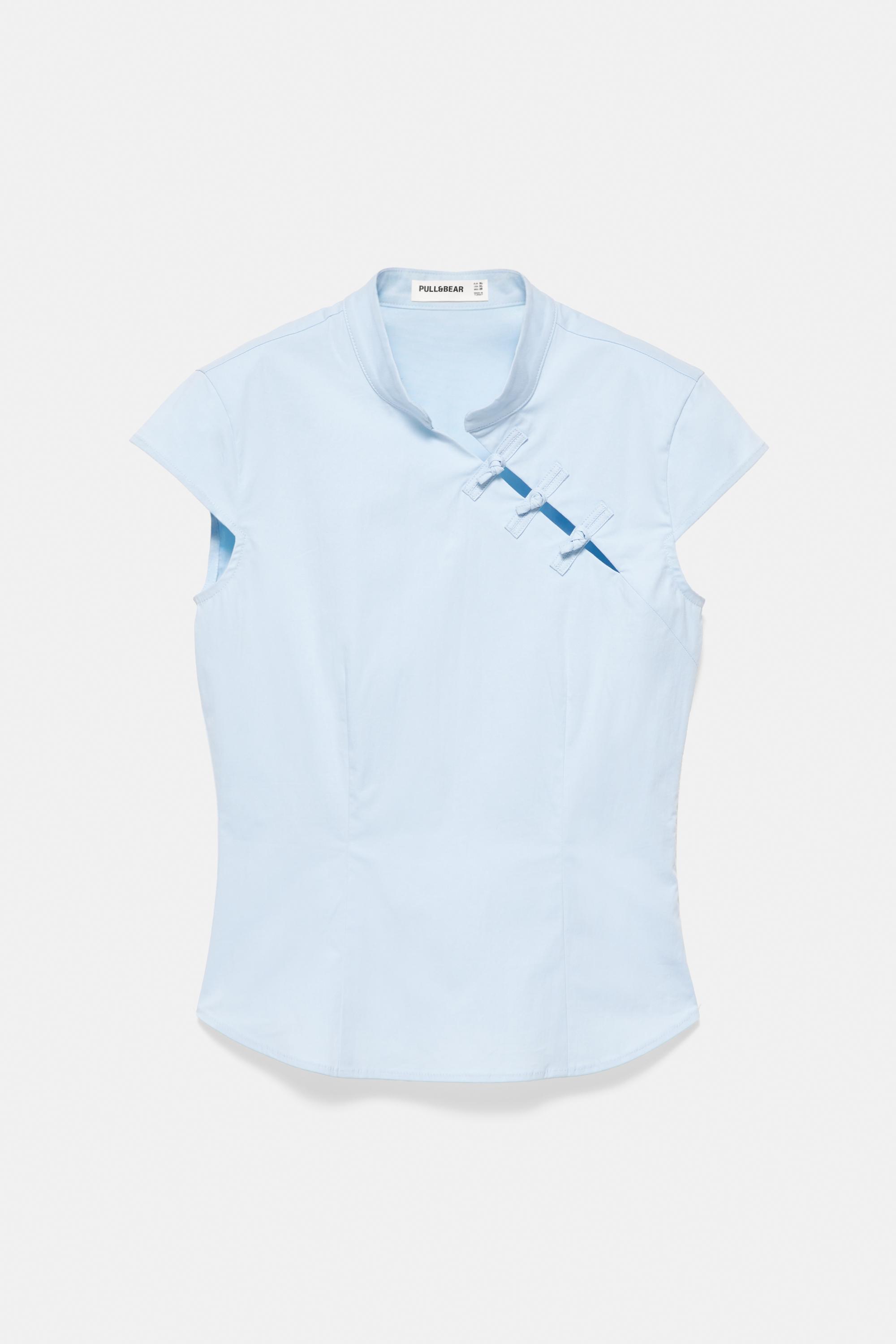 Poplin toggle shirt — Sky blue