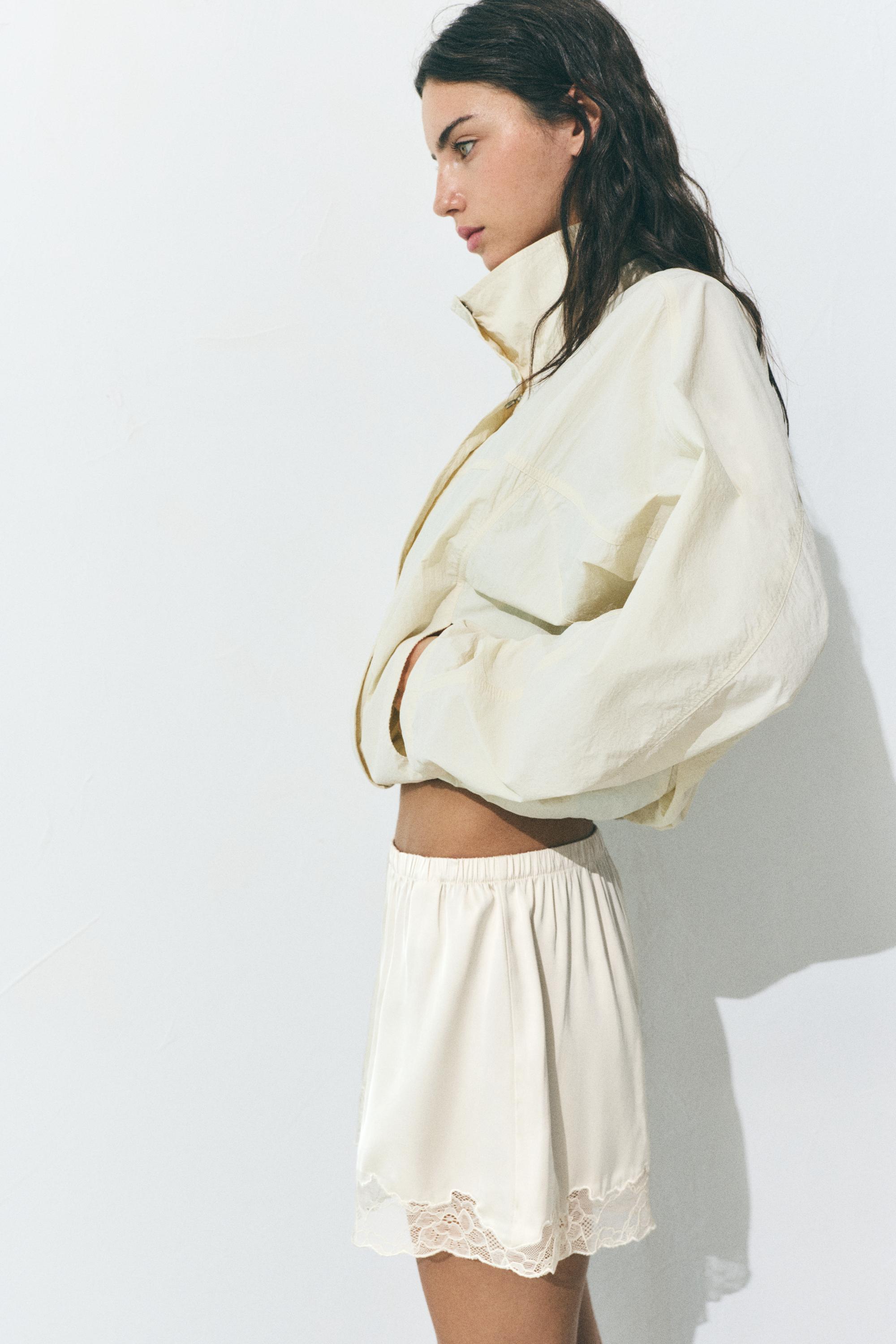 Dantelli lencero şort - Görsel 7