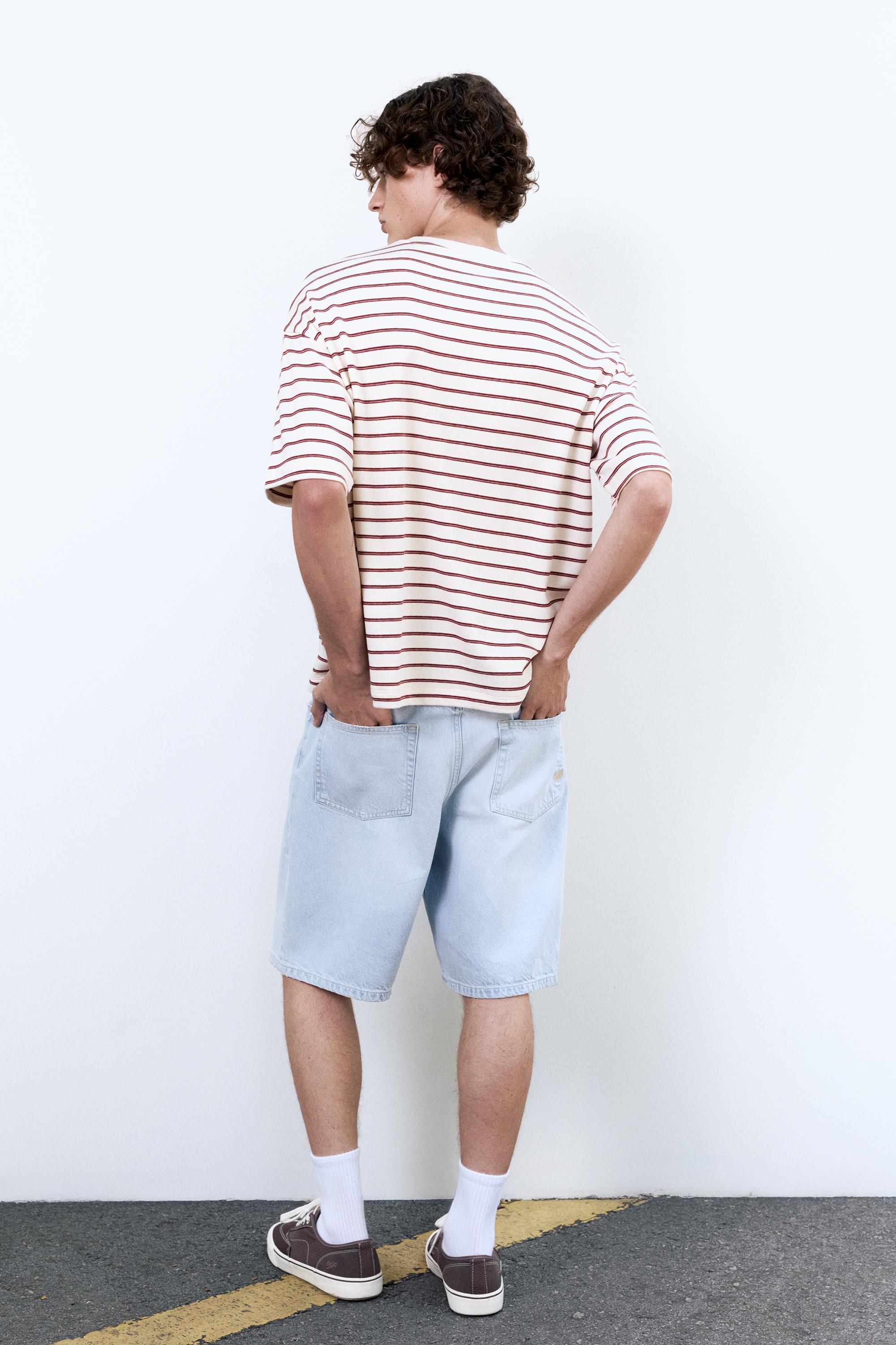 Striped boxy-fit T-shirt — Off white