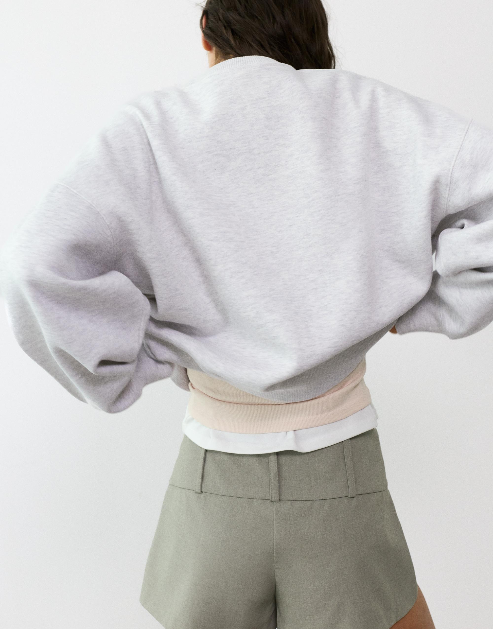 Round neck sweatshirt — Grey marl