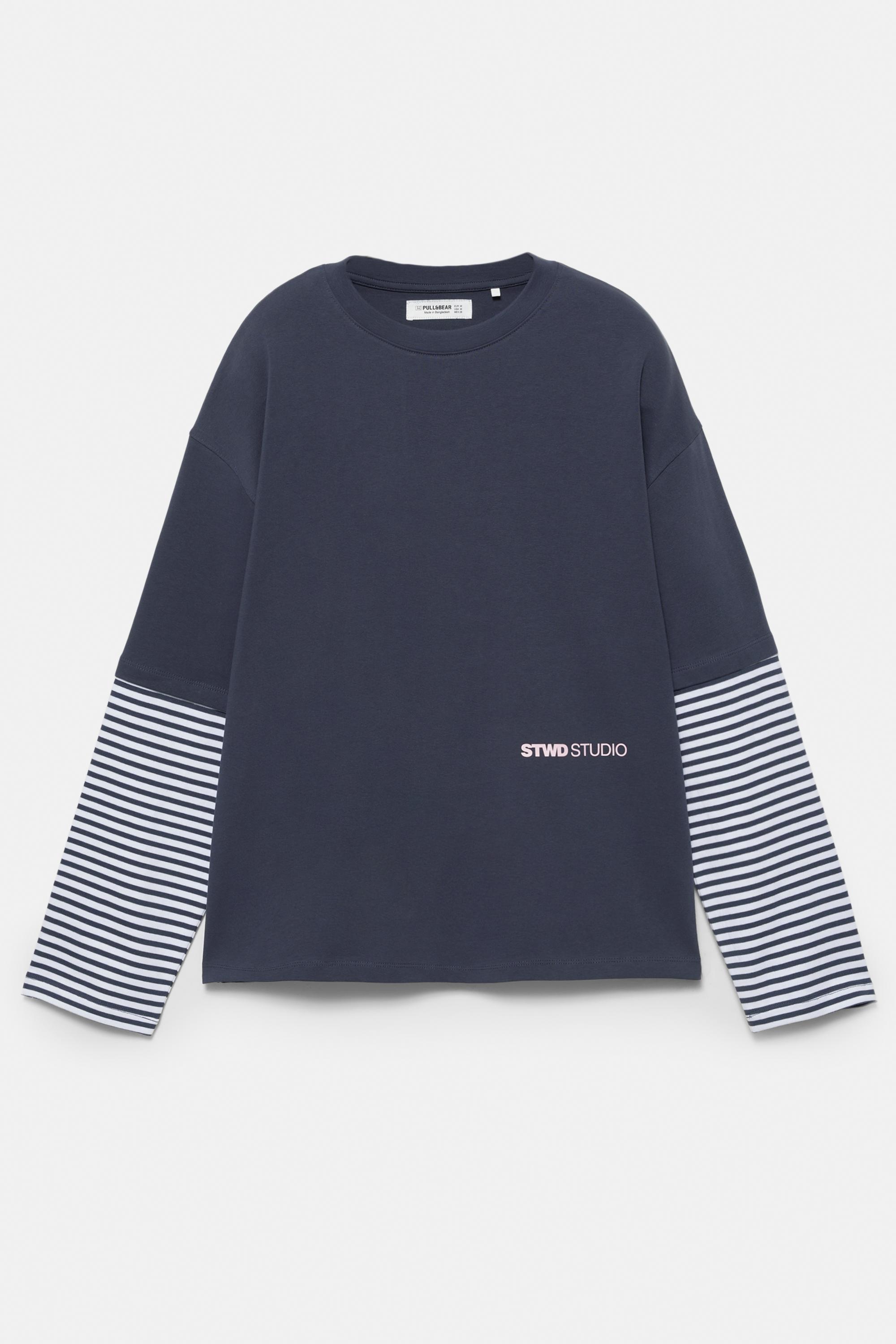 Çift kollu çizgili t-shirt - Görsel 2