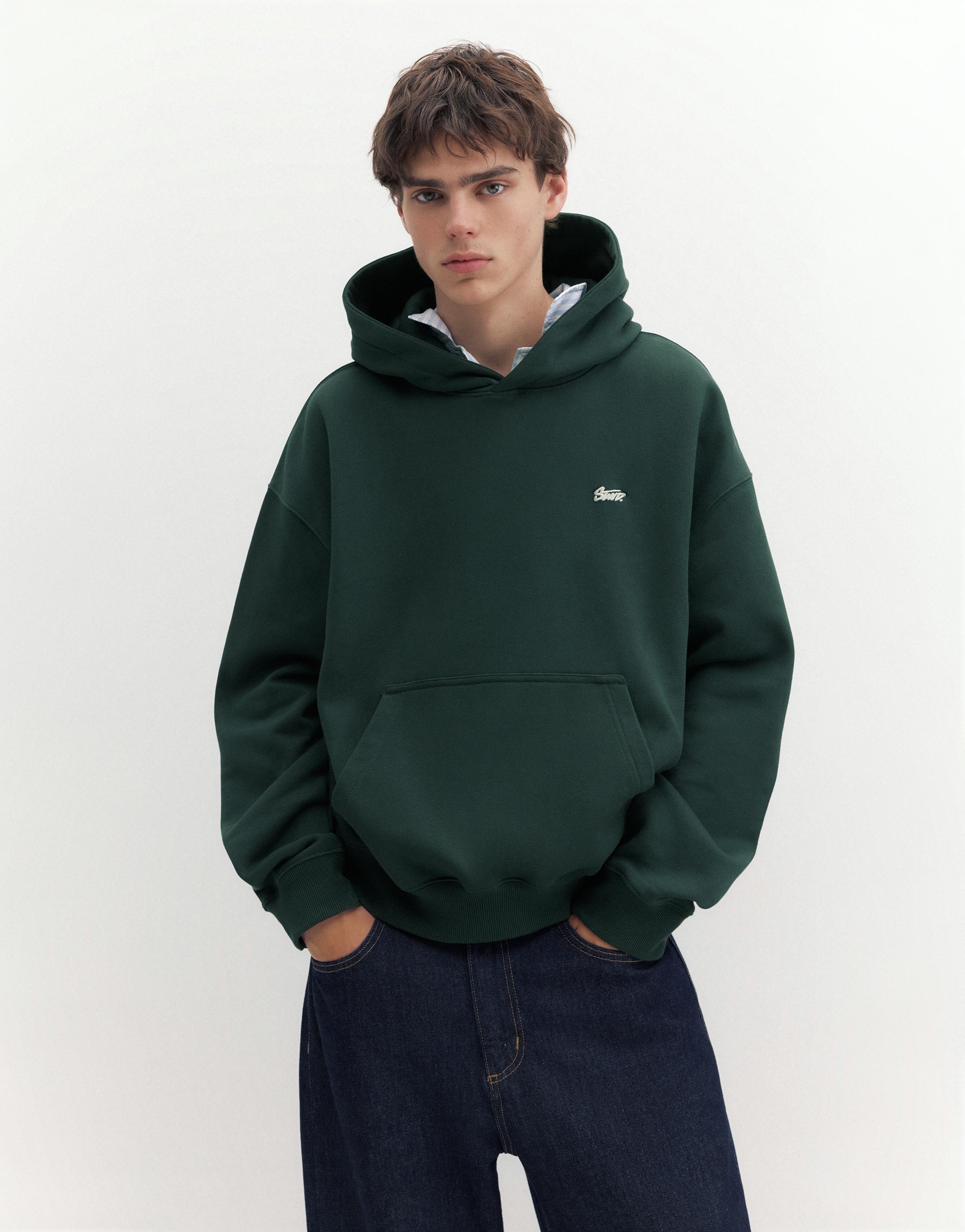 STWD logo boxy hoodie — Green