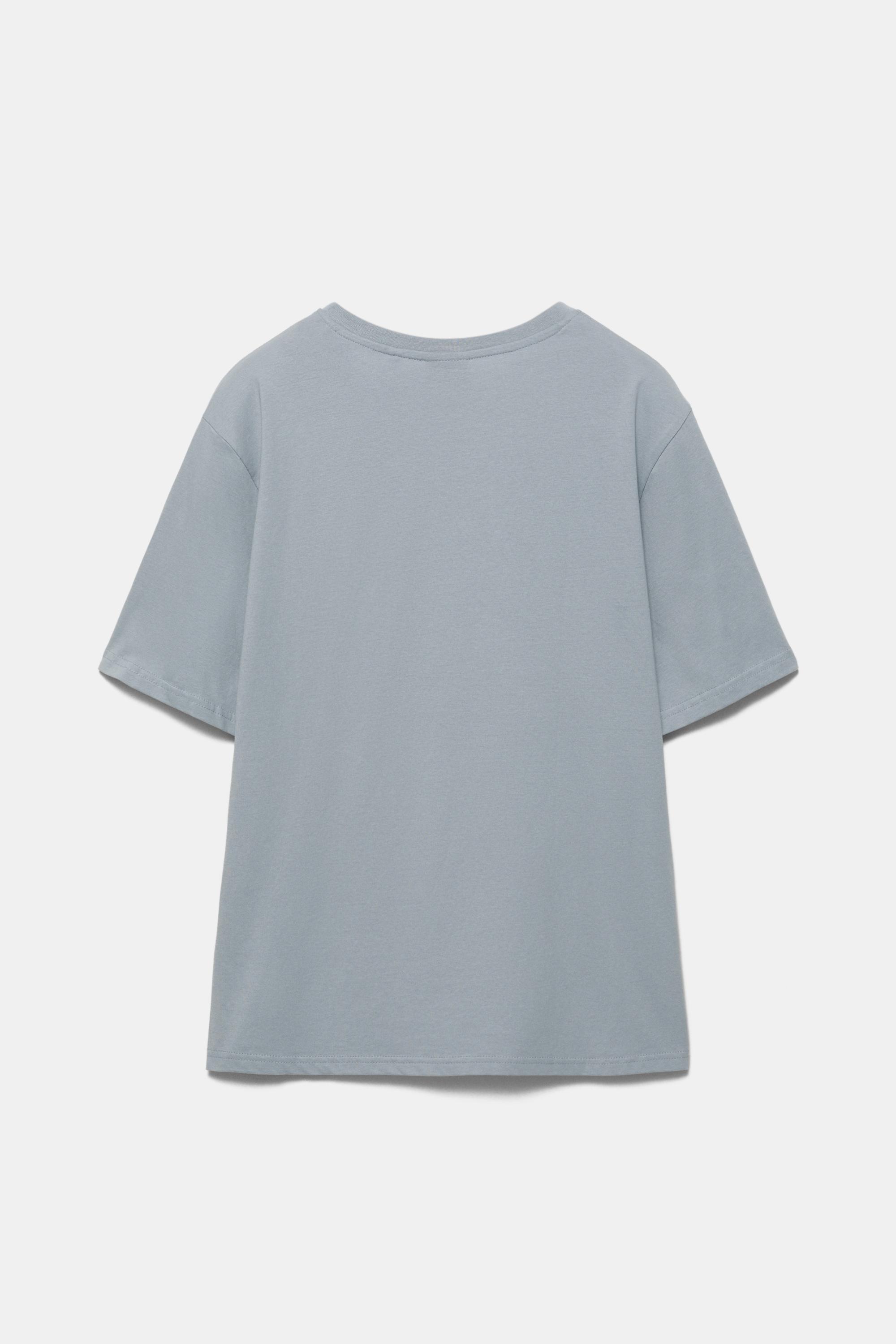 Basic short sleeve cotton T-shirt — Pastel blue