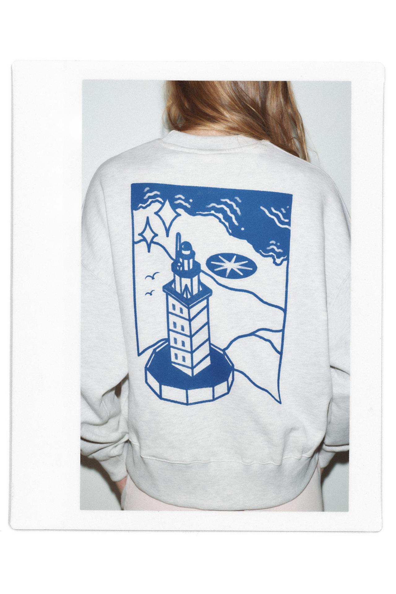 A Coruña Torre de Hércules sweatshirt — Grey marl
