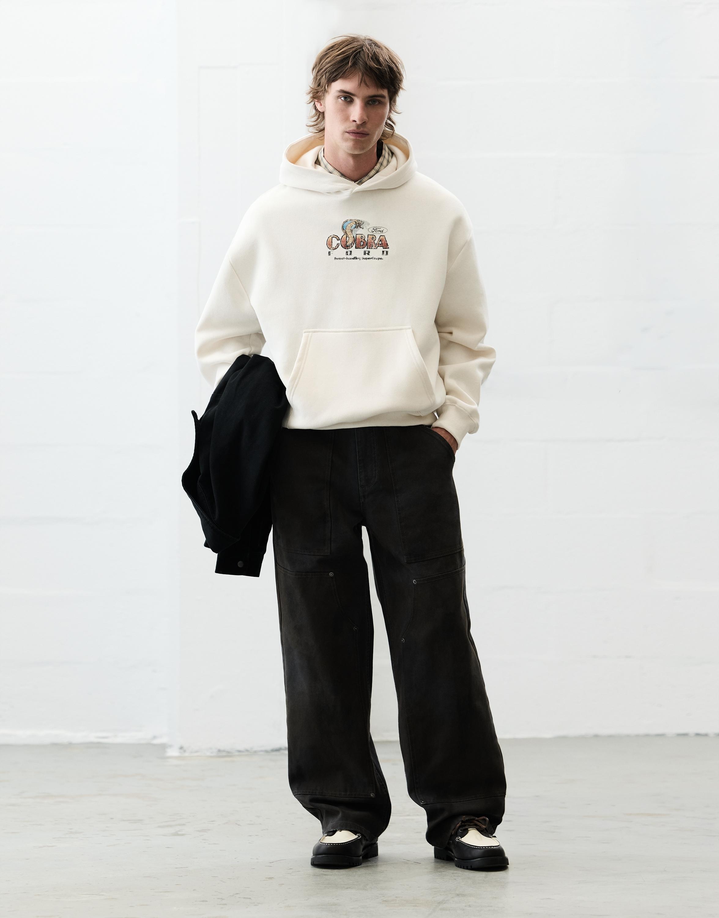 Pull&Bear Ford Cobra kapüşonlu sweatshirt görsel 7
